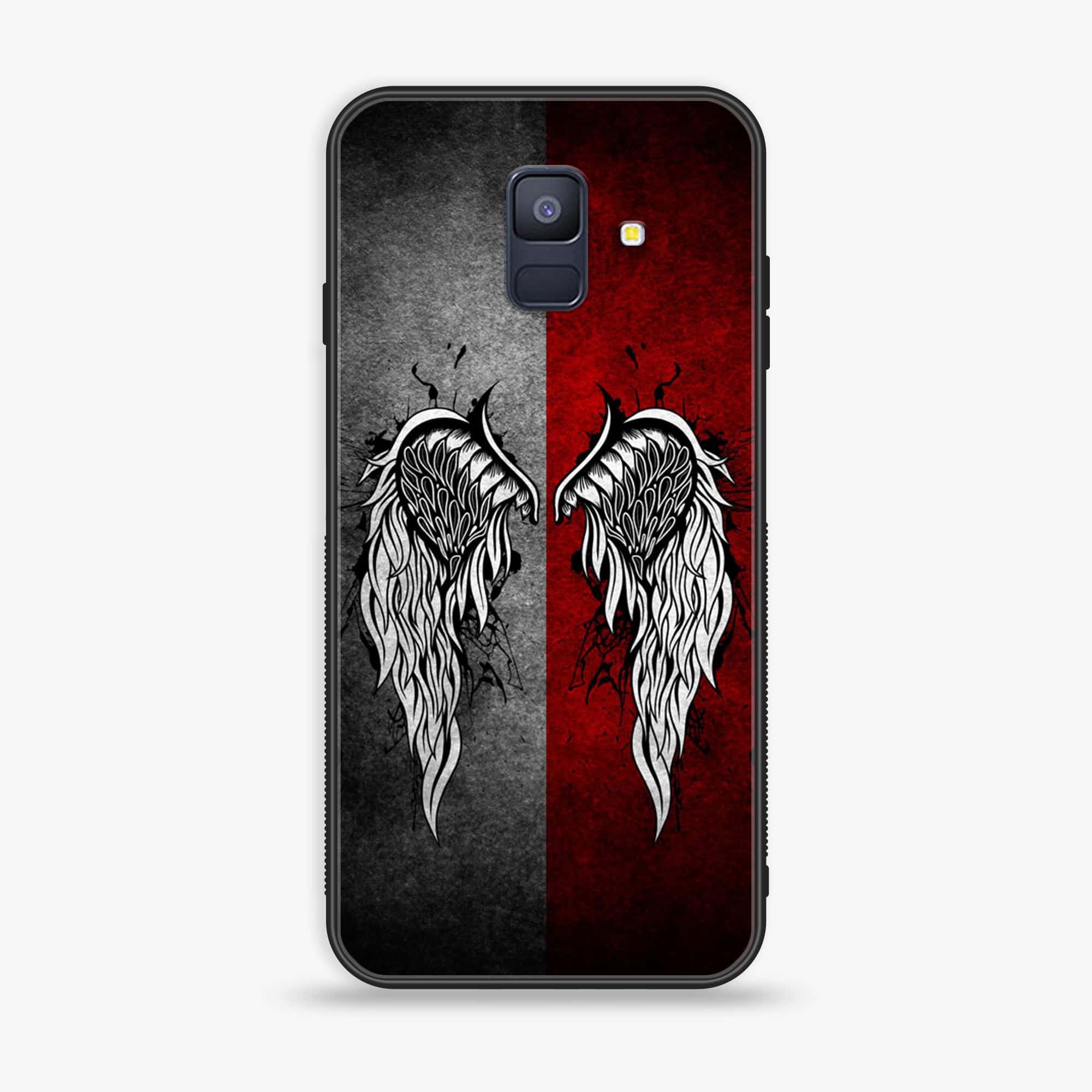 Samsung Galaxy A6 (2018) - Angel Wings Series - Premium Printed Glass soft Bumper shock Proof Case