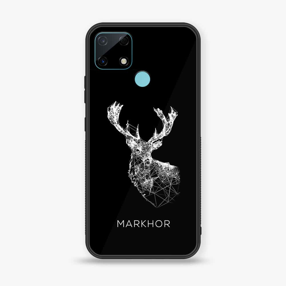 Realme Narzo 30A - Markhor Series - Premium Printed Glass soft Bumper shock Proof Case