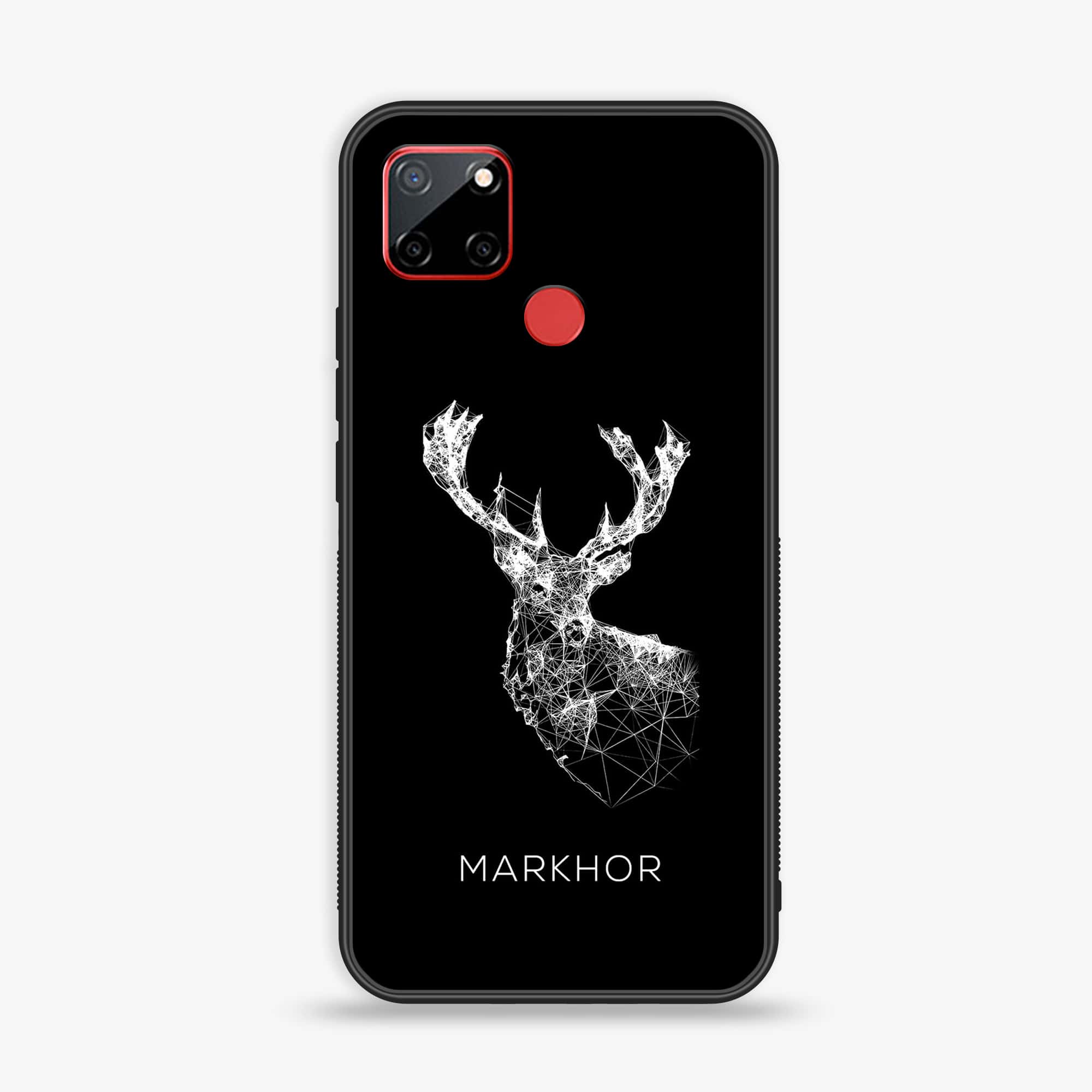 Realme C12 Markhor Series Premium Printed Glass soft Bumper shock Proof Case