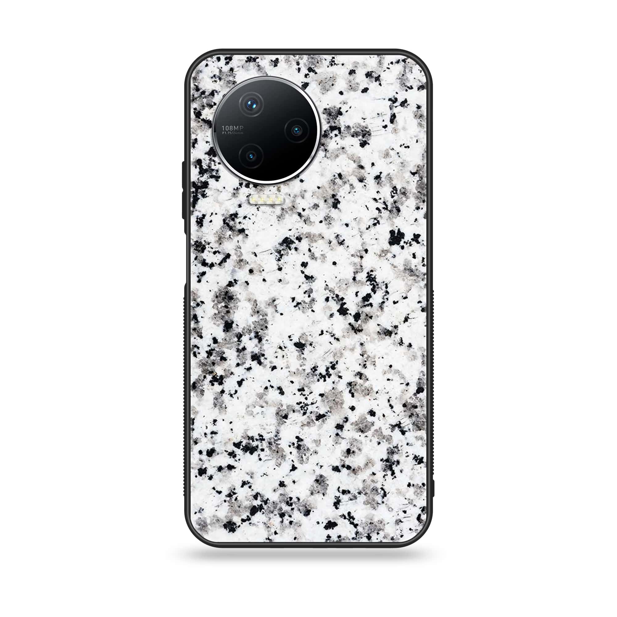 Infinix Note 12 Pro - White Marble Series - Premium Printed Glass soft Bumper shock Proof Case