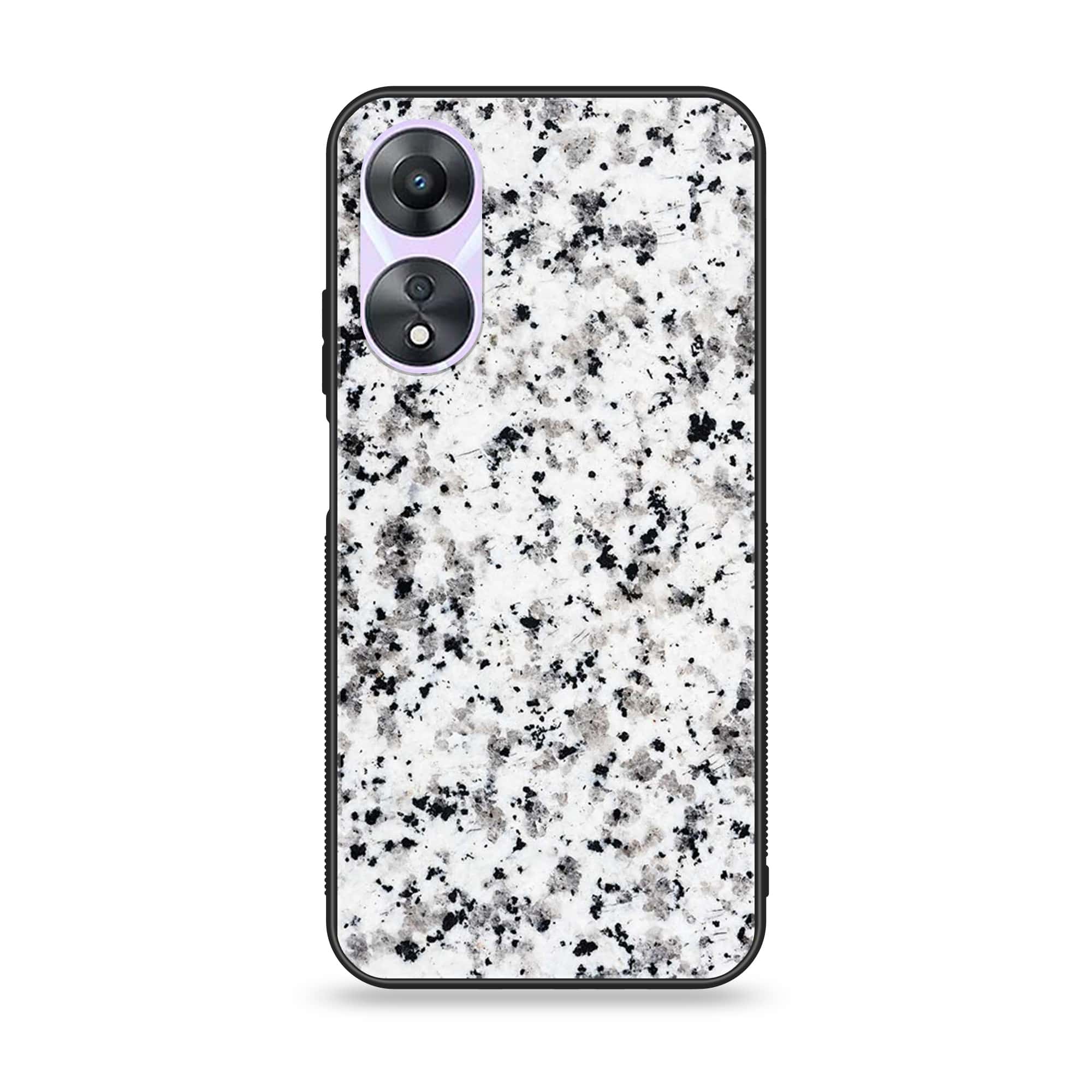 Oppo A58 - White Marble Series - Premium Printed Glass soft Bumper shock Proof Case