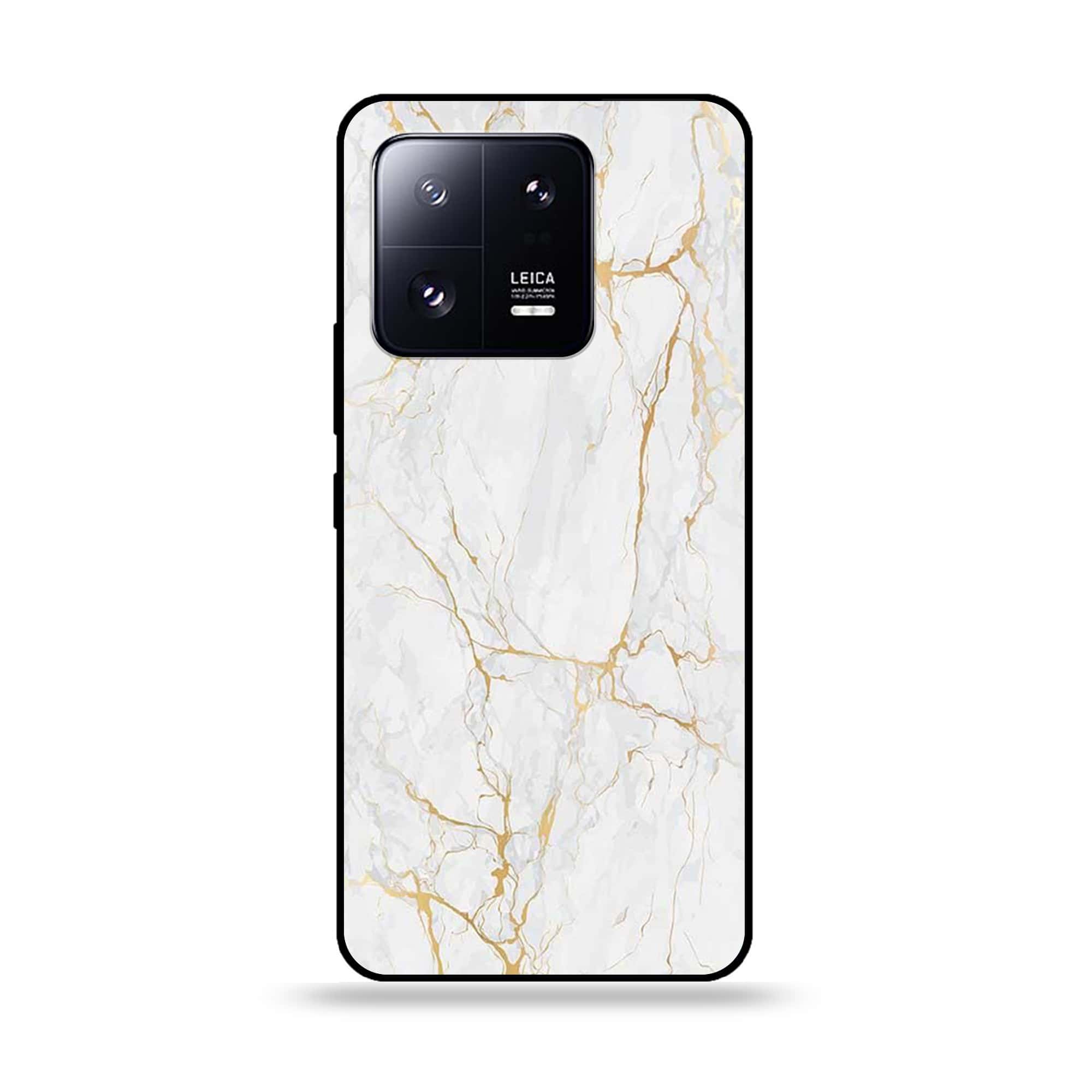 Xiaomi 13 Pro - White Marble Series - Premium Printed Glass soft Bumper shock Proof Case