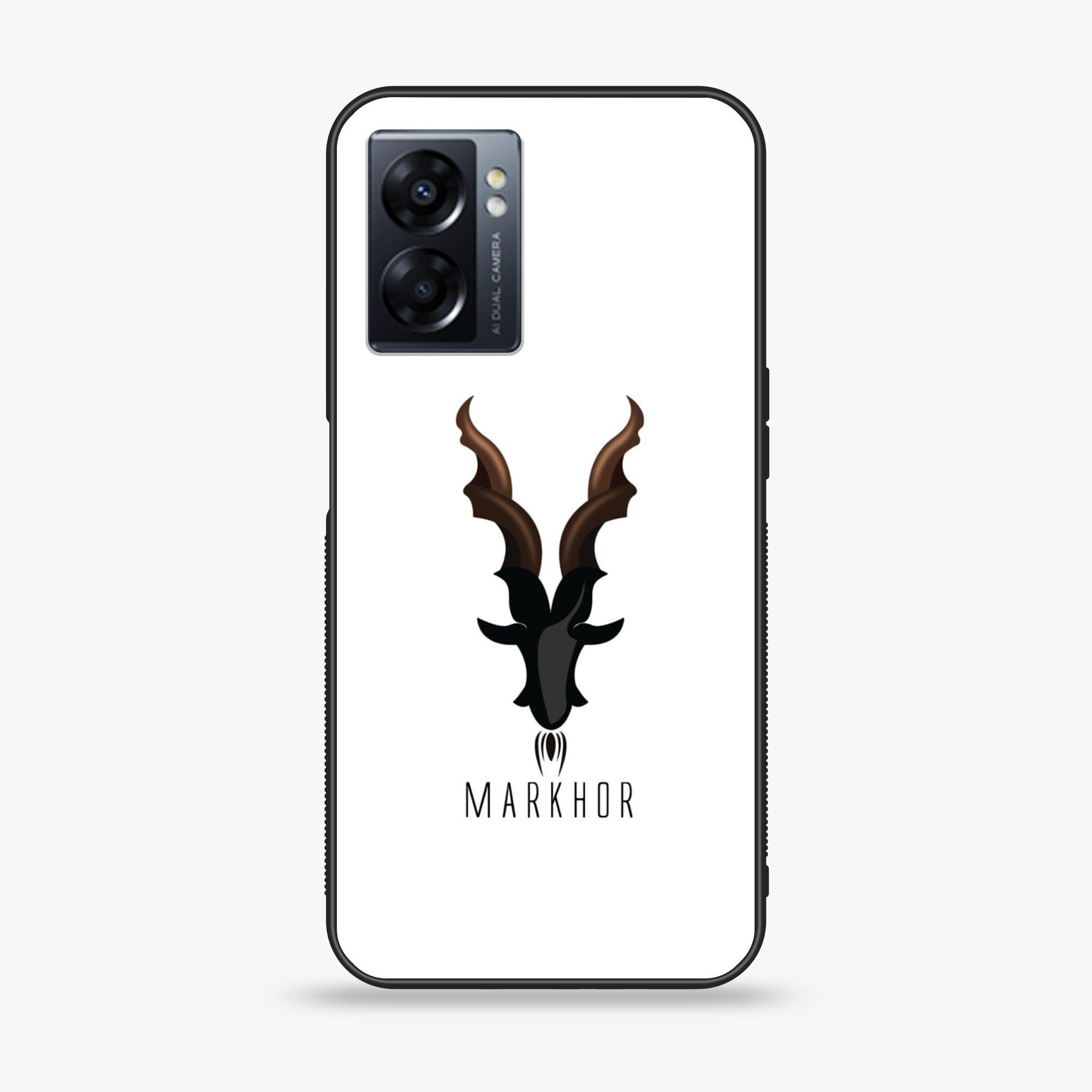 Oppo A77s - Markhor Series - Premium Printed Glass soft Bumper shock Proof Case