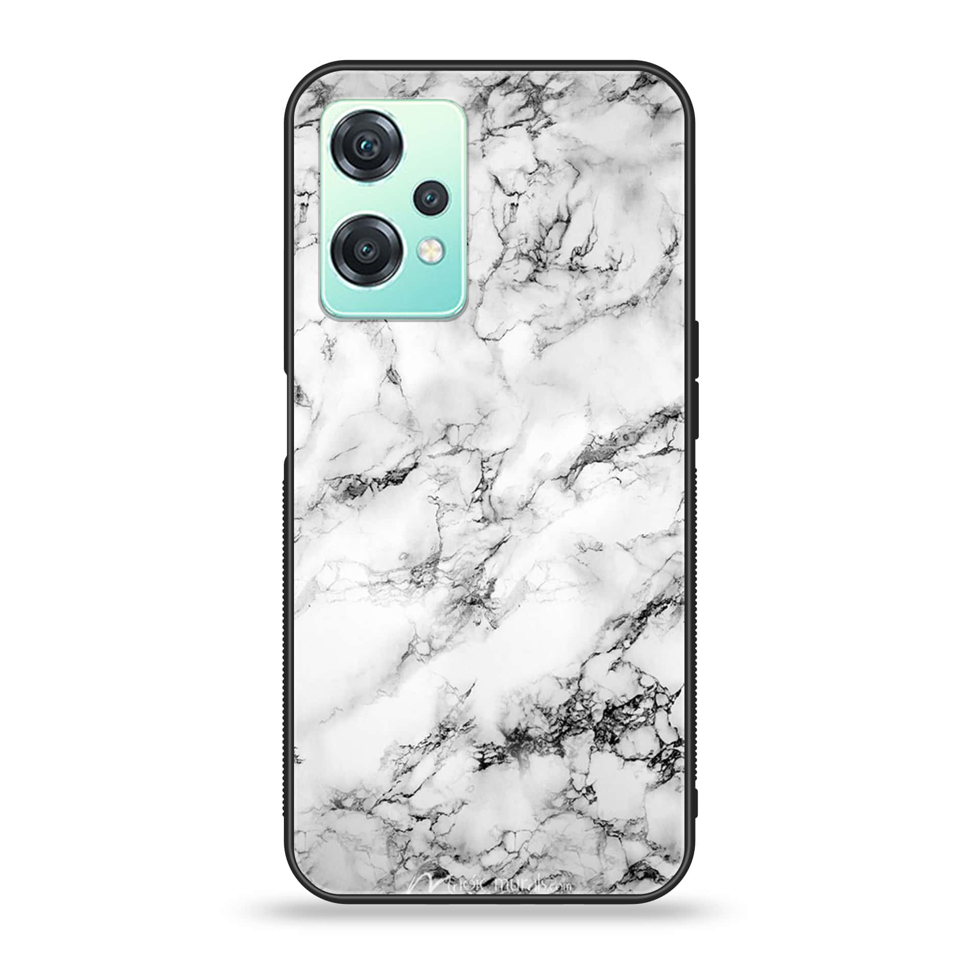 OnePlus Nord CE 2 Lite - White Marble Series - Premium Printed Glass soft Bumper shock Proof Case