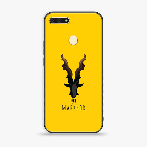 Huawei Y6 2018/Honor Play 7A - Markhor Series - Premium Printed Glass soft Bumper shock Proof Case