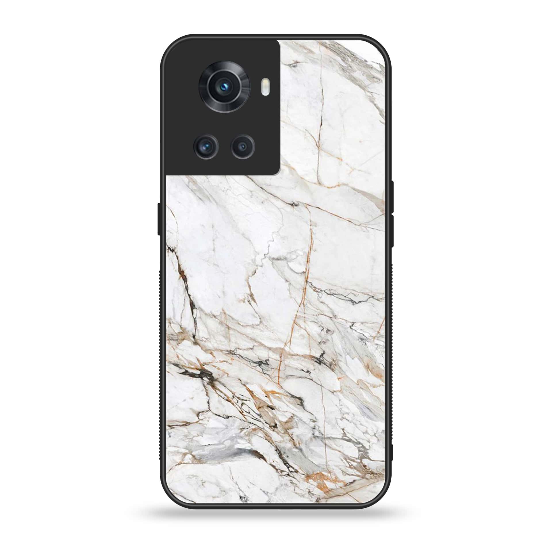 OnePlus Ace 5G -  White Marble Series - Premium Printed Glass soft Bumper shock Proof Case