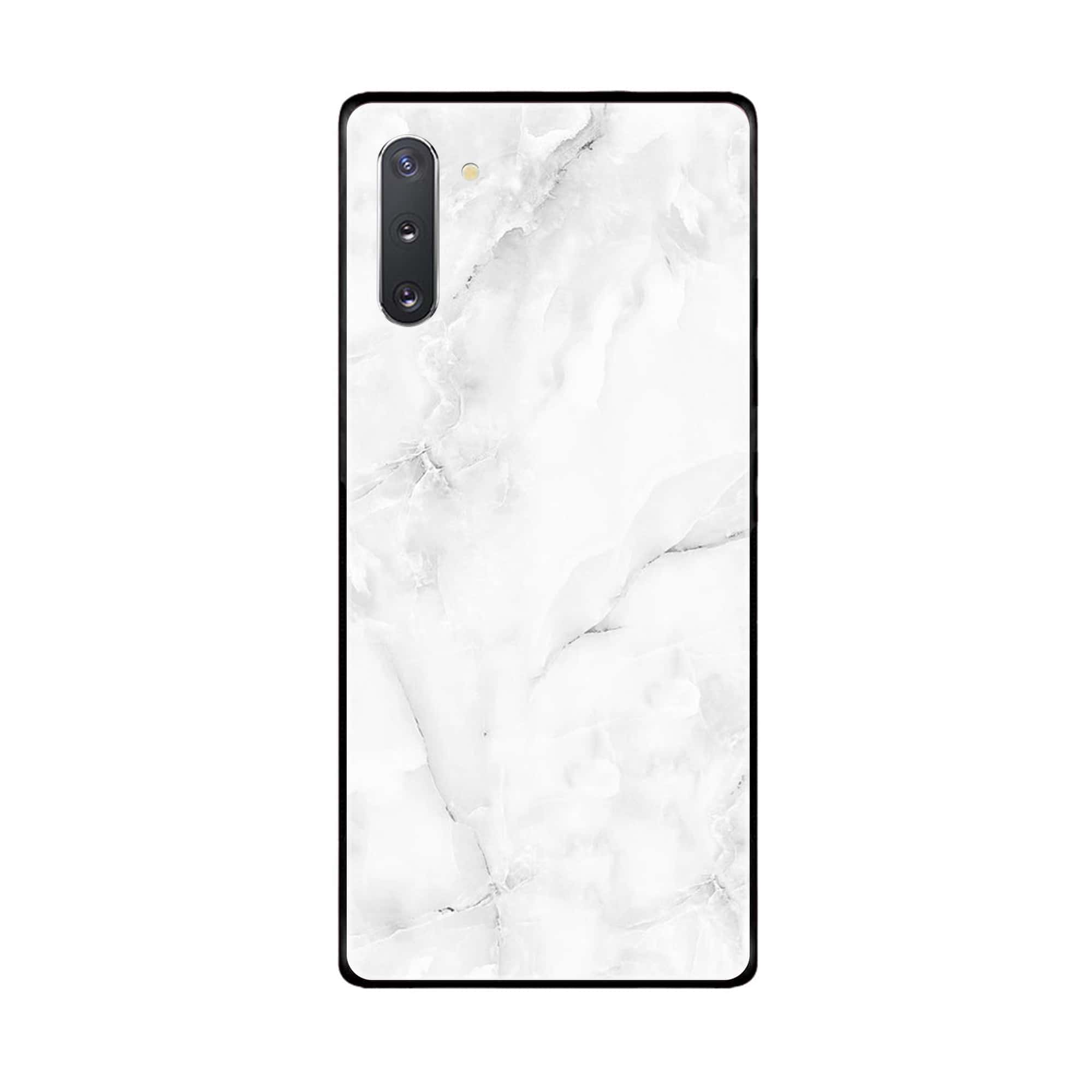 Samsung Galaxy Note 10 5G White Marble Series Premium Printed Glass soft Bumper shock Proof Case