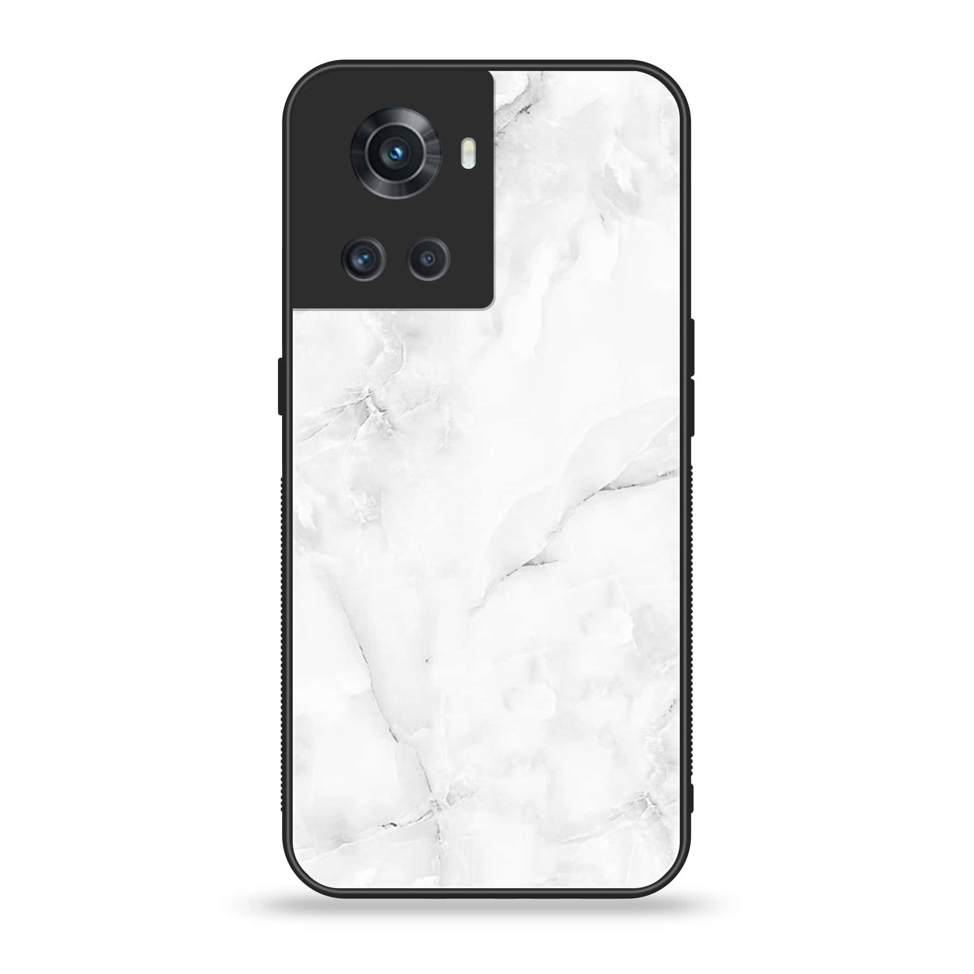 OnePlus Ace 5G -  White Marble Series - Premium Printed Glass soft Bumper shock Proof Case