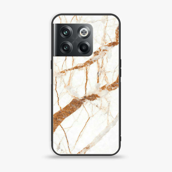 Oneplus 10T  White Marble Series Premium Printed Glass soft Bumper shock Proof Case