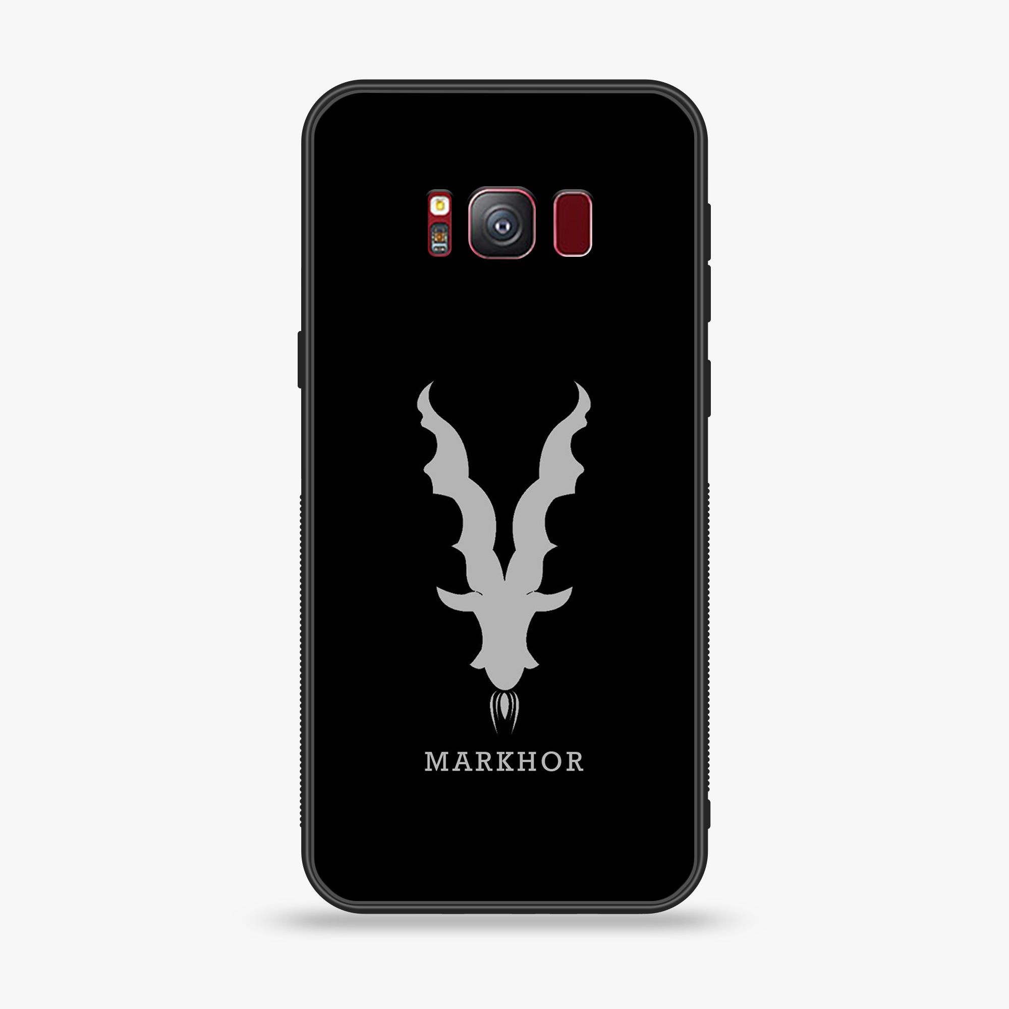 Samsung Galaxy S8 Plus Markhor series Premium Printed Glass soft Bumper shock Proof Case