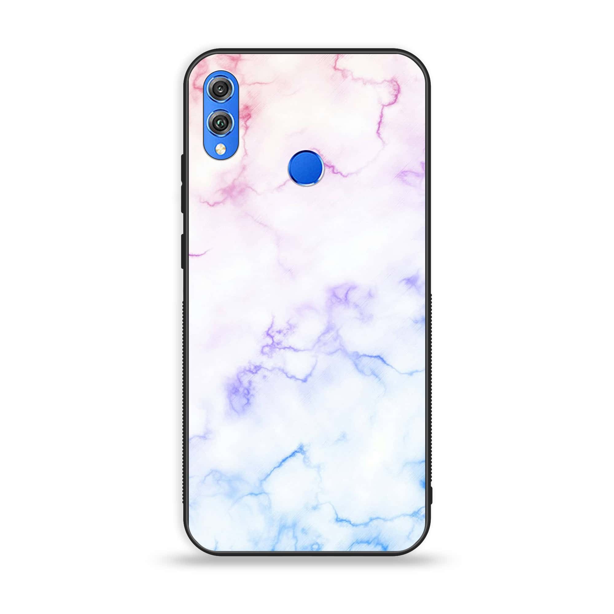 Huawei Honor 8X - White Marble Series - Premium Printed Glass soft Bumper shock Proof Case