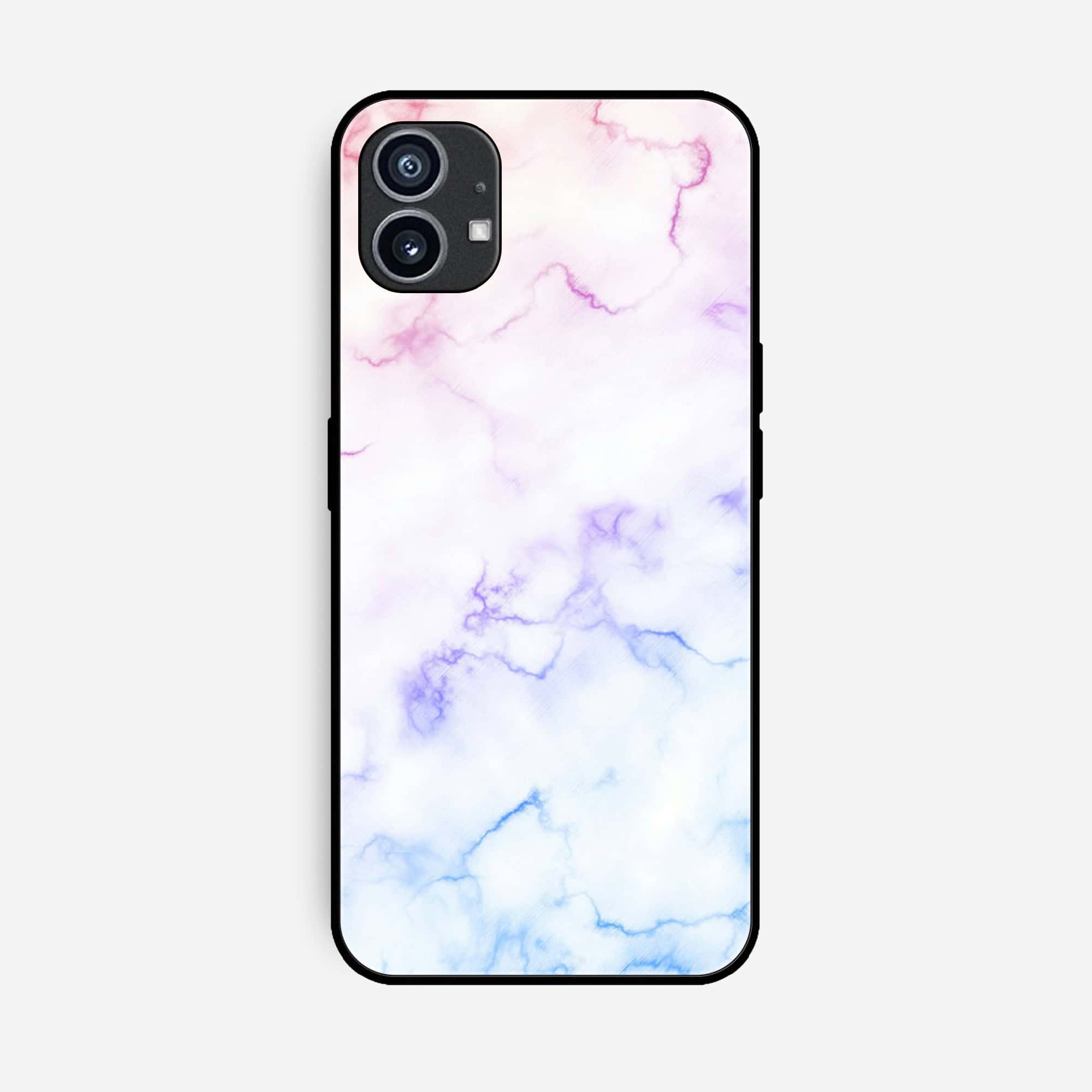 Nothing Phone (1)  White Marble Series Premium Printed Glass soft Bumper shock Proof Case