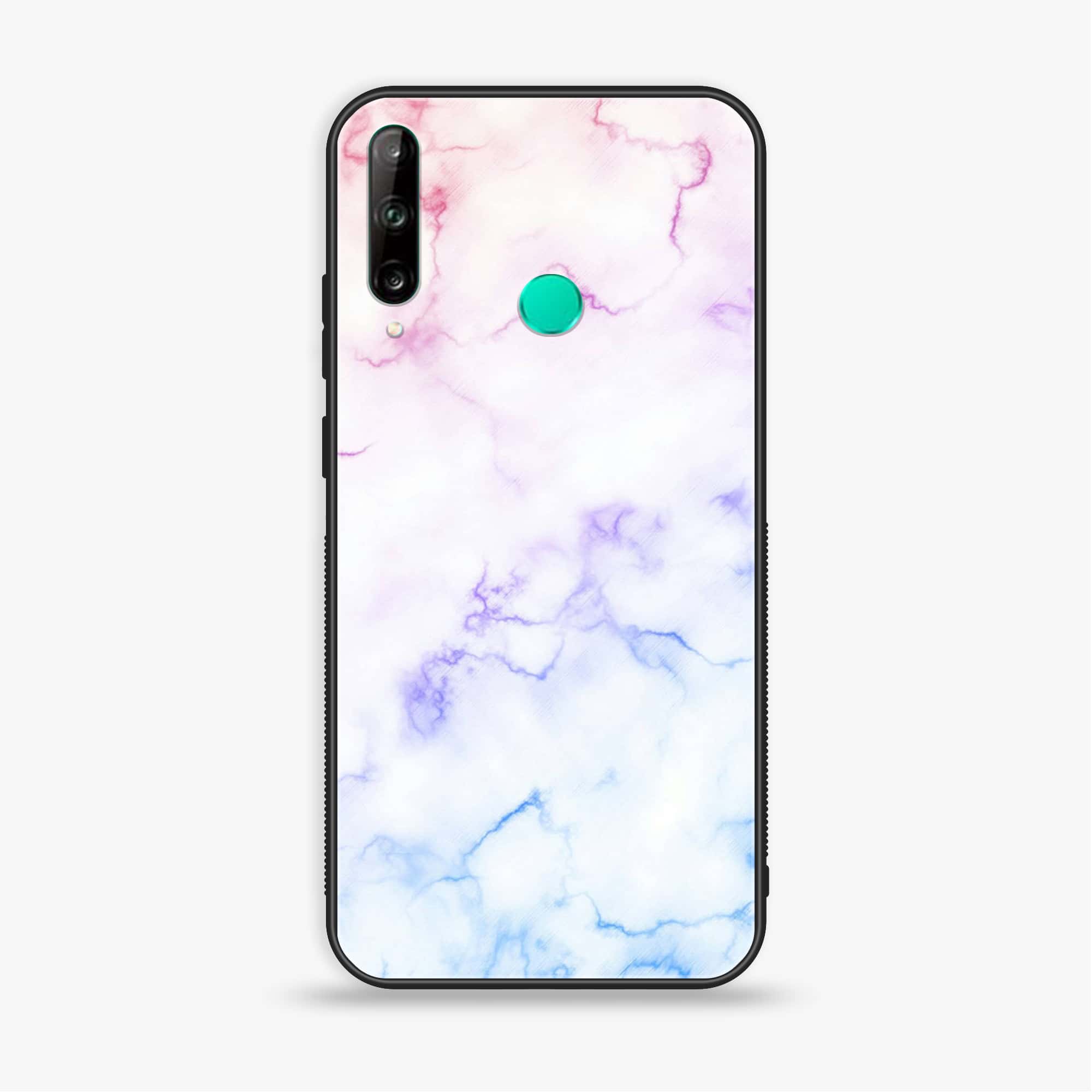 Huawei Y7p - White Marble Series - Premium Printed Glass soft Bumper shock Proof Case