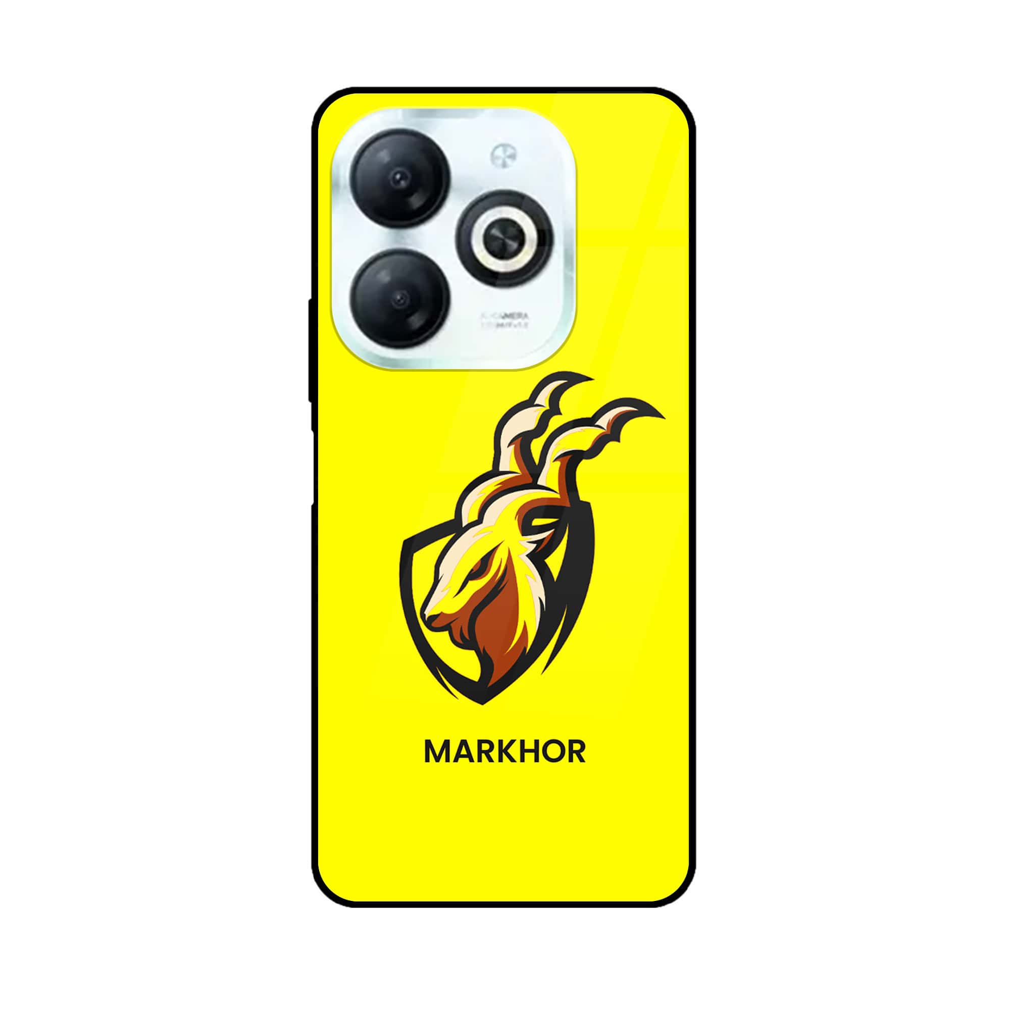 Infinix Hot 40i - Markhor Series - Premium Printed Glass soft Bumper shock Proof Case