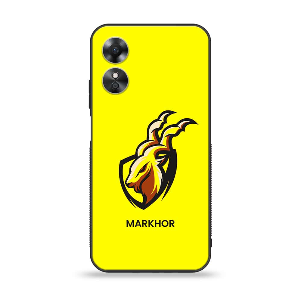 OPPO A17 - Markhor Series - Premium Printed Glass soft Bumper shock Proof Case