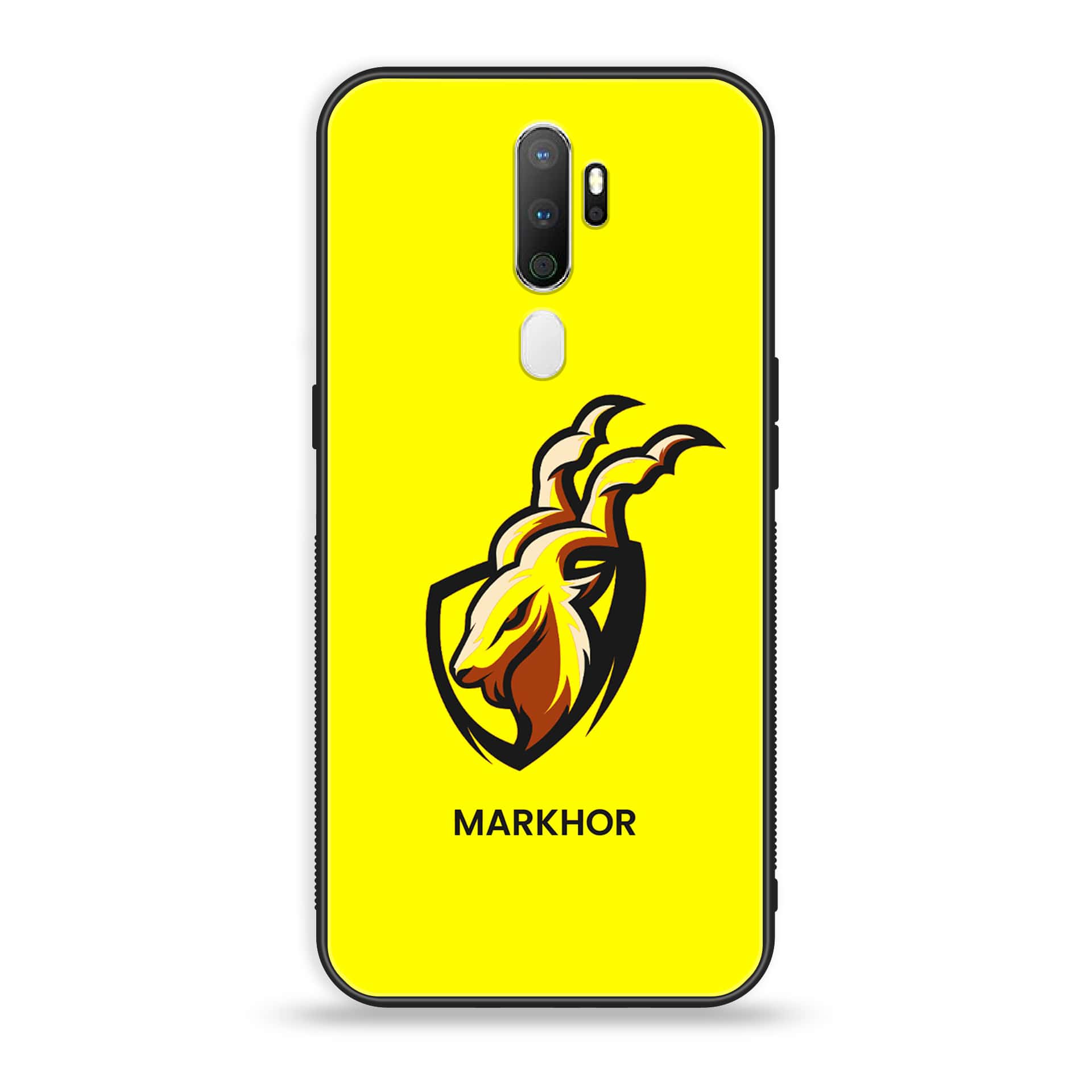 Oppo A5 2020  Markhor Series Premium Printed Glass soft Bumper shock Proof Case