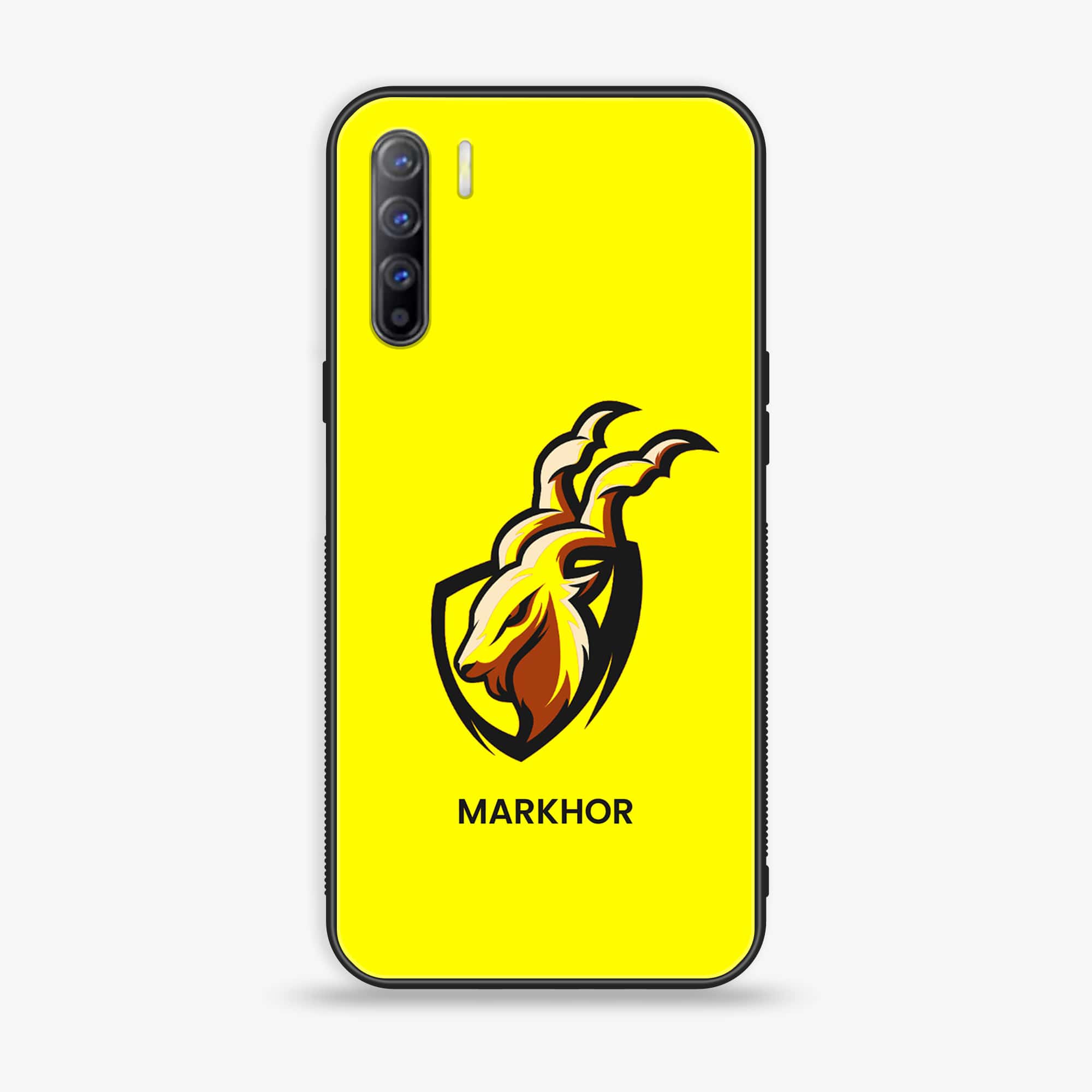 Oppo A91 - Markhor Series - Premium Printed Glass soft Bumper shock Proof Case