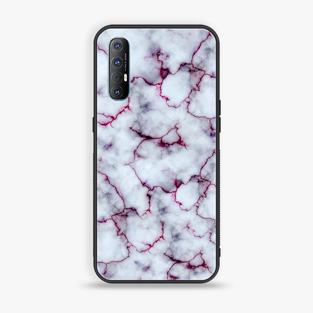 Oppo Find X2 Neo - White Marble Series - Premium Printed Glass soft Bumper shock Proof Case