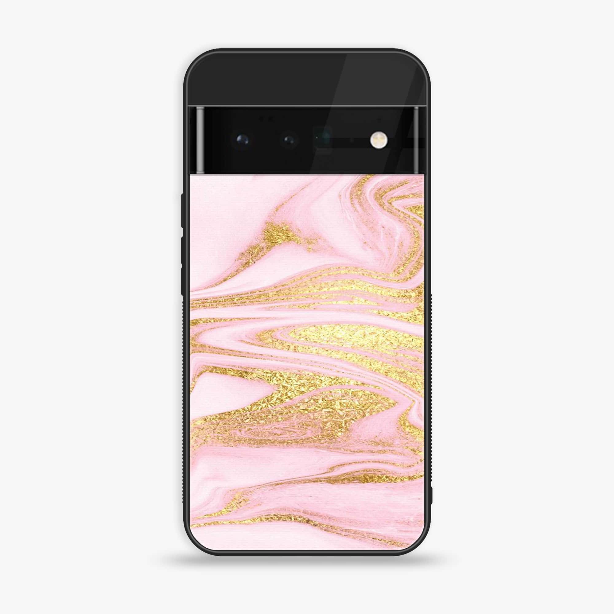 Google Pixel 6 - Pink Marble Series - Premium Printed Glass soft Bumper shock Proof Case