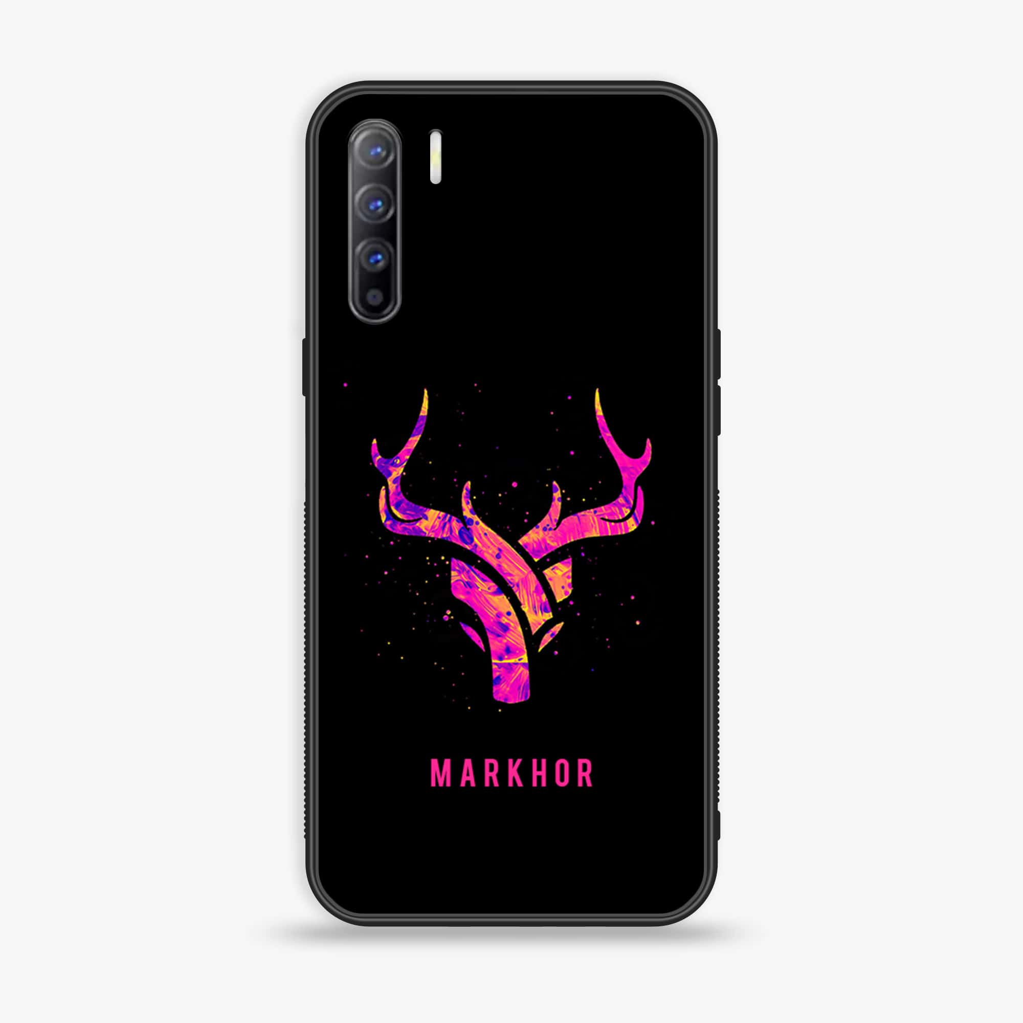 Oppo A91 - Markhor Series - Premium Printed Glass soft Bumper shock Proof Case