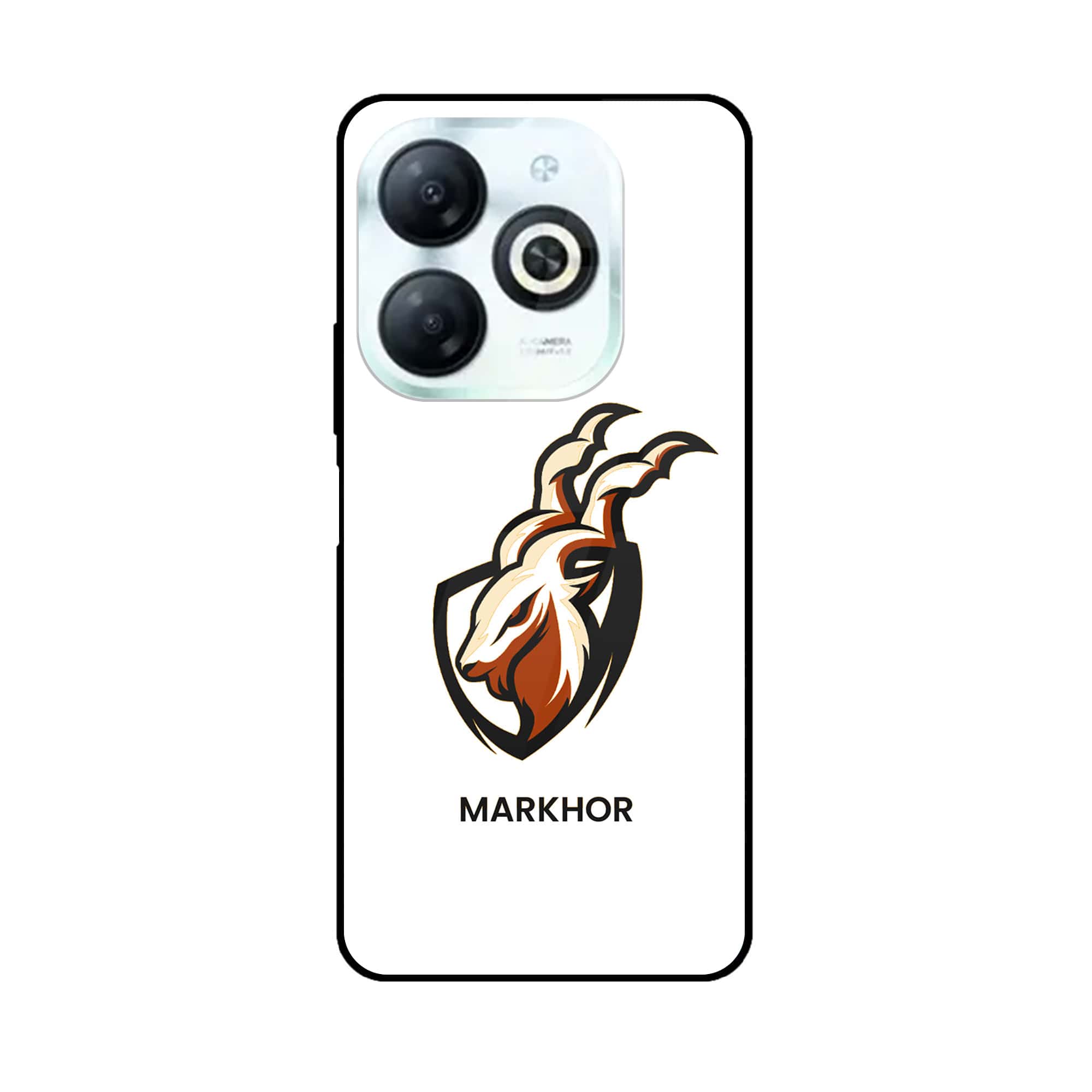 Infinix Smart 8 - Markhor Series - Premium Printed Glass soft Bumper shock Proof Case