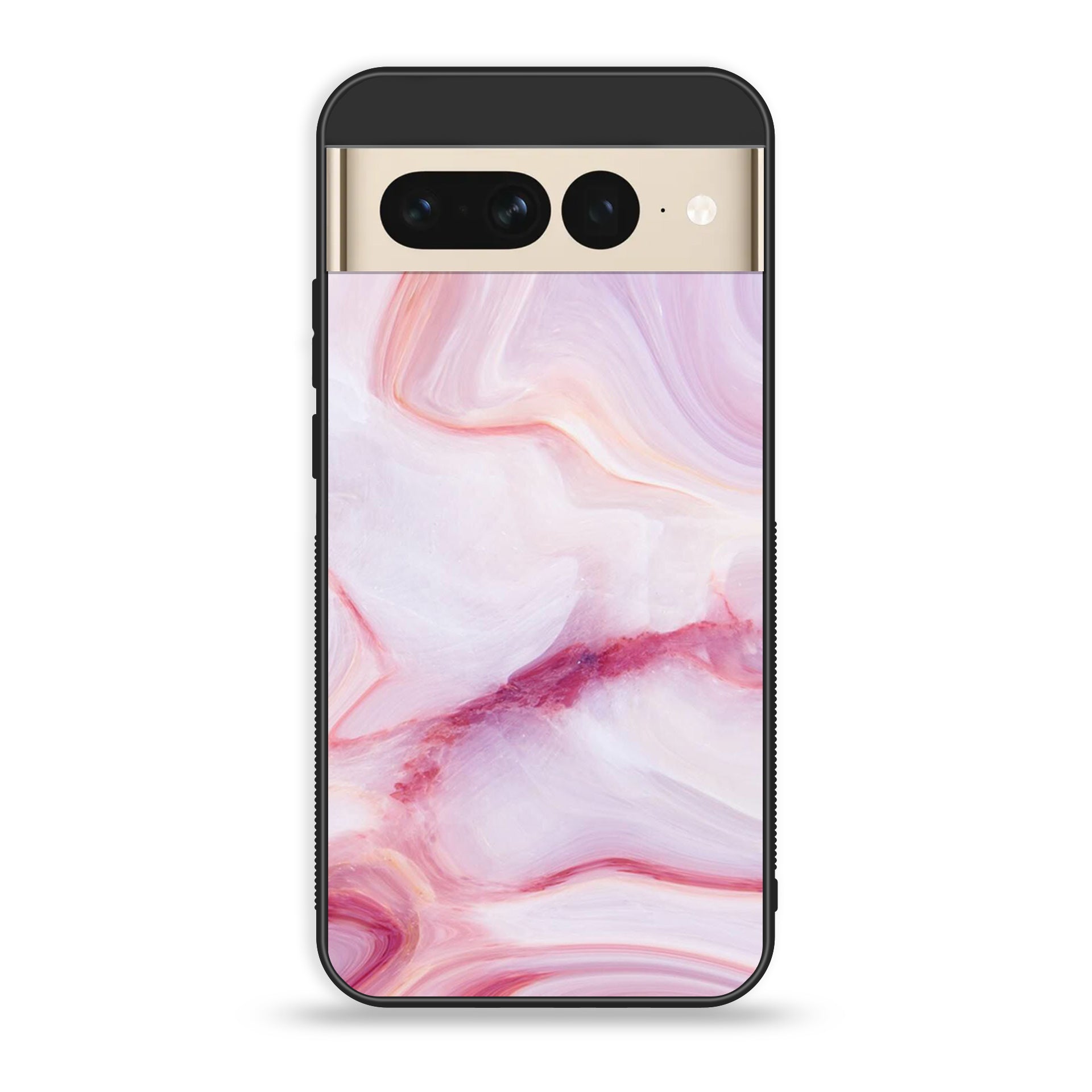 Google Pixel 7 Pro - Pink Marble Series - Premium Printed Glass soft Bumper shock Proof Case