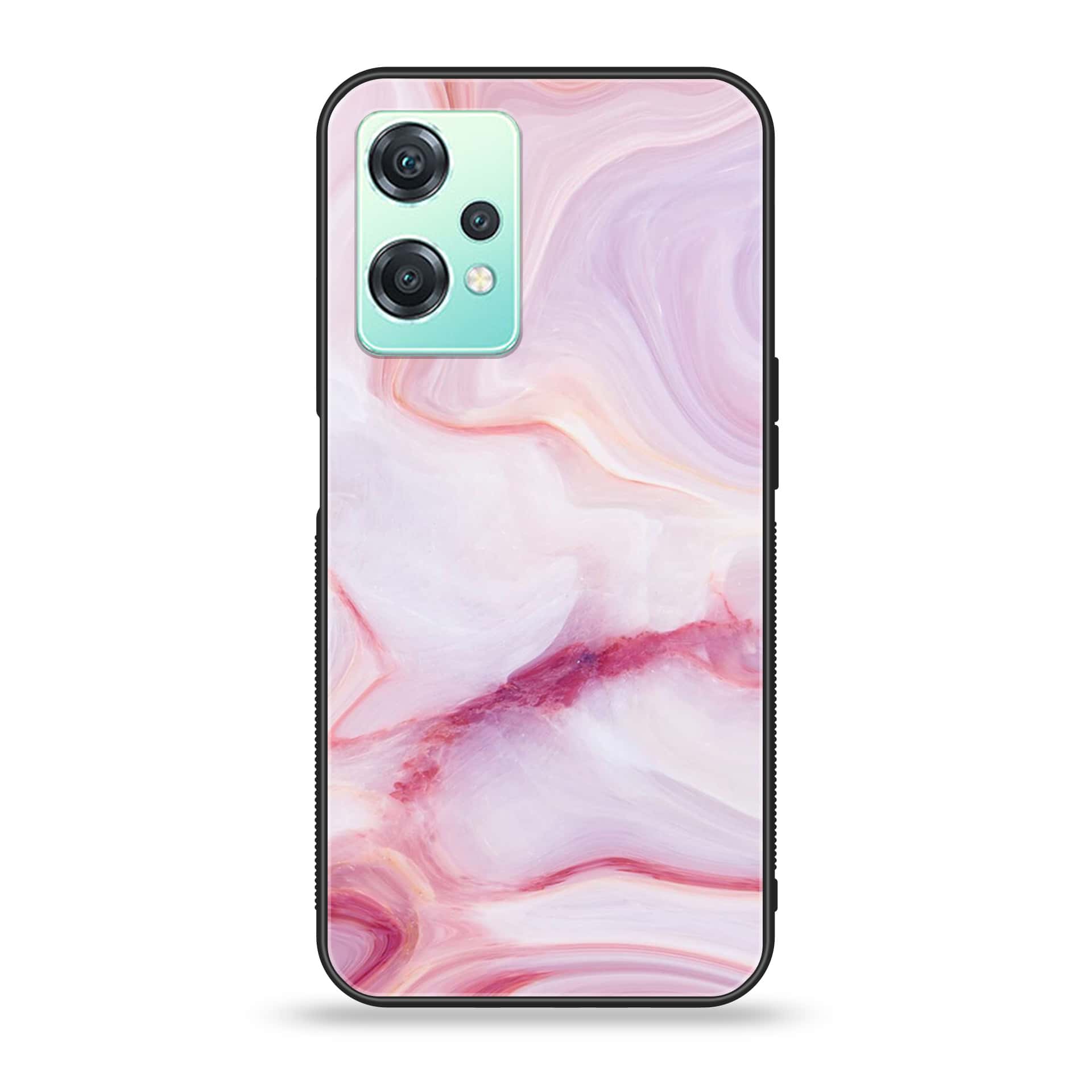 OnePlus Nord CE 2 Lite - Pink Marble Series - Premium Printed Glass soft Bumper shock Proof Case