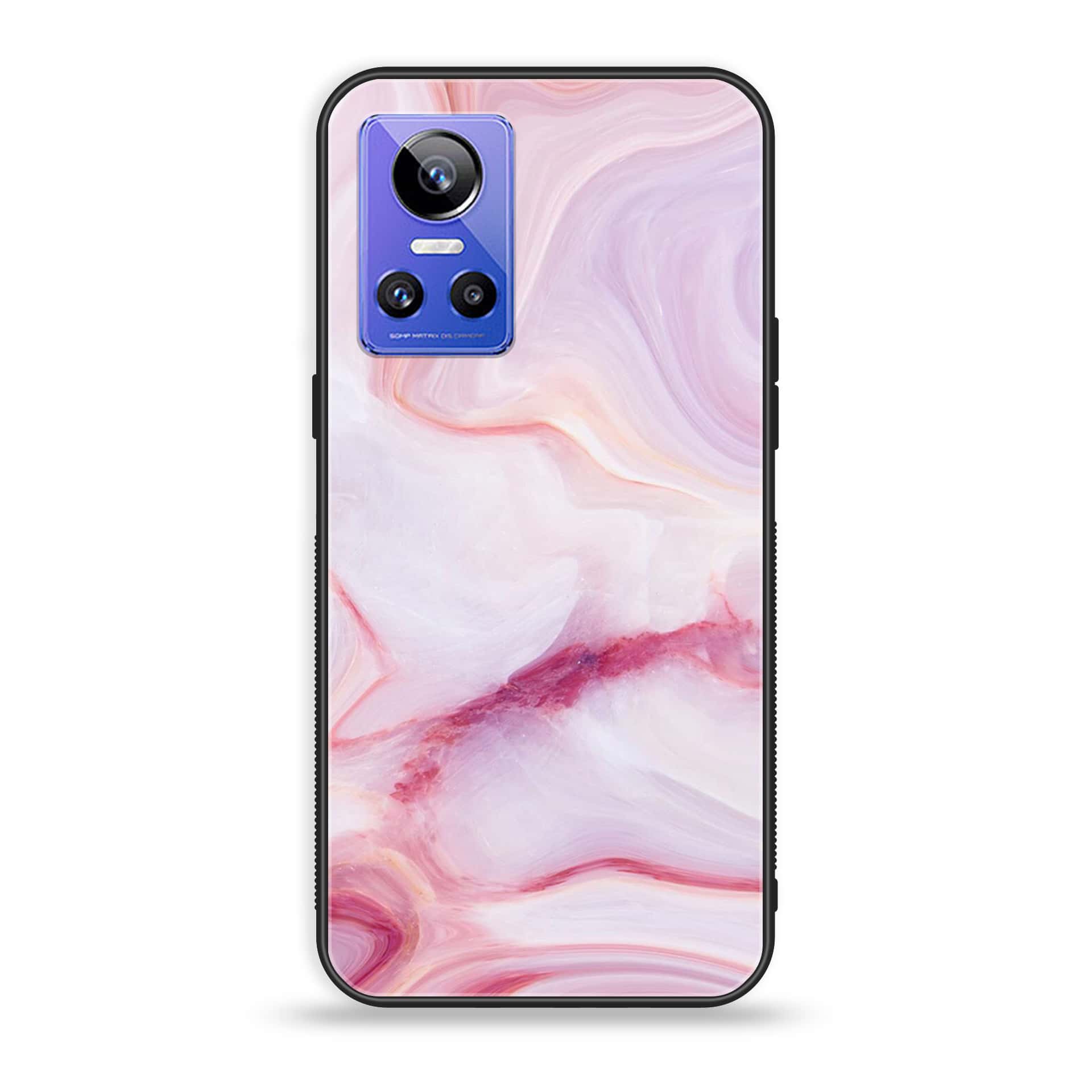 Realme GT Neo 3 - Pink Marble Series - Premium Printed Glass soft Bumper shock Proof Case