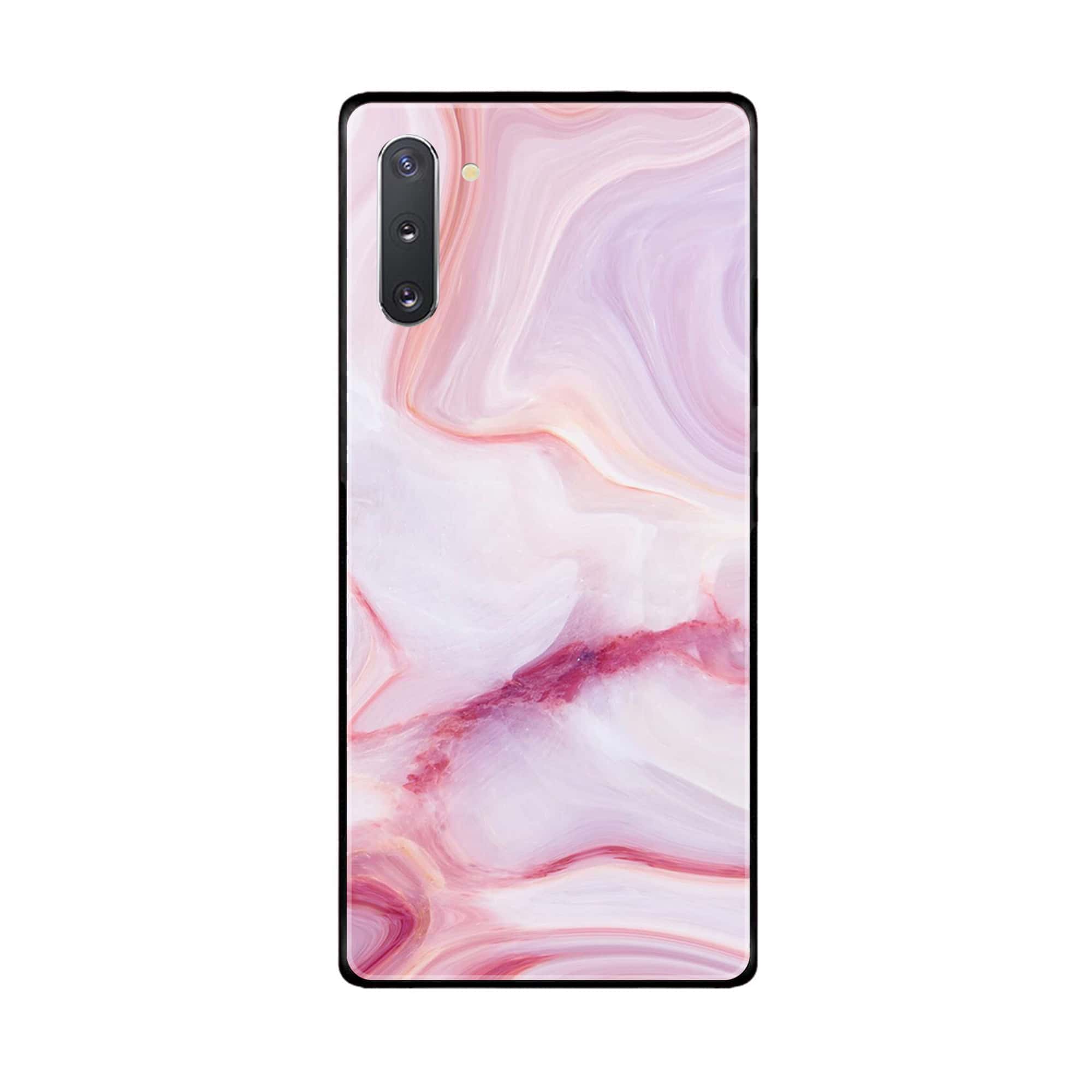 Samsung Galaxy Note 10 5G Pink Marble Series Premium Printed Glass soft Bumper shock Proof Case
