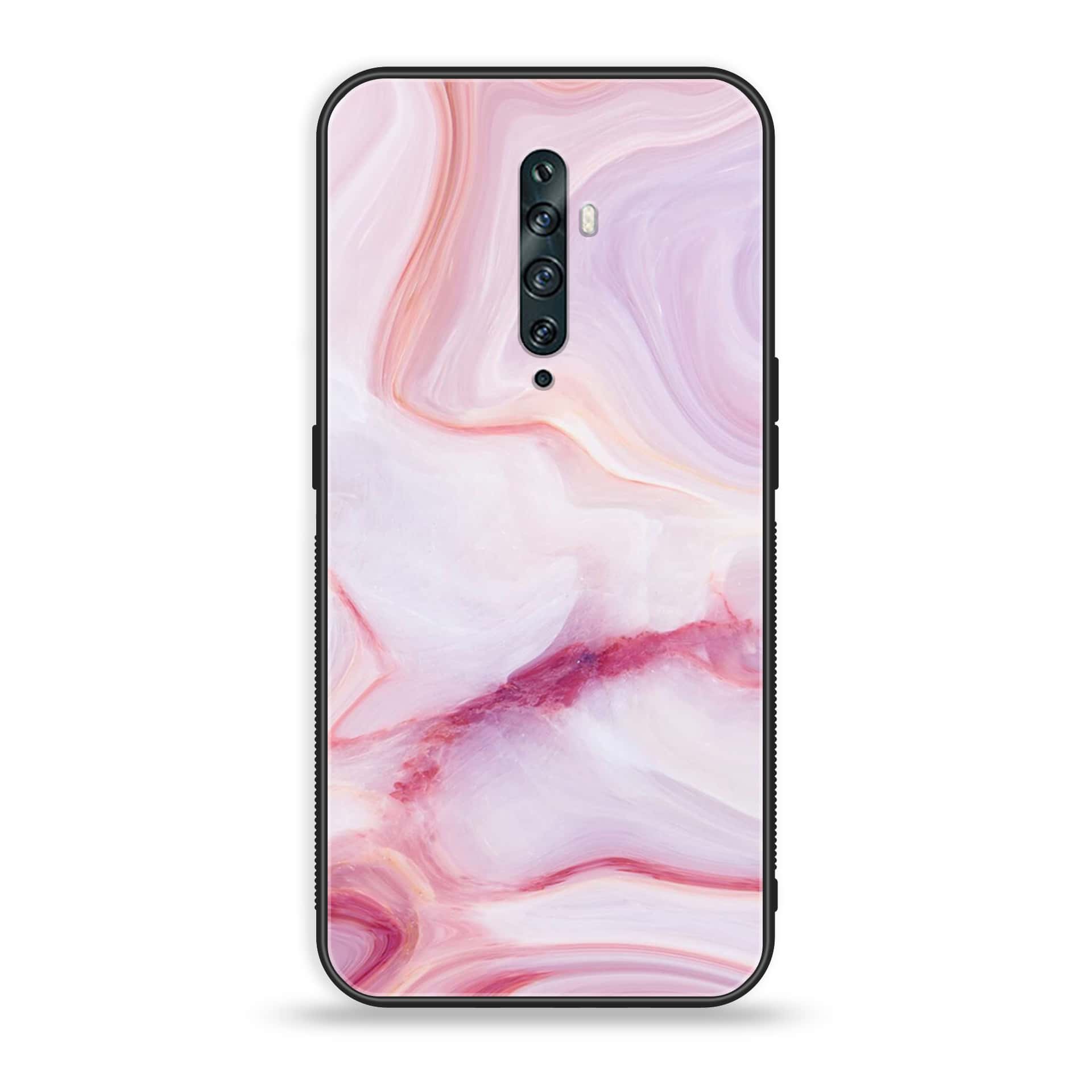 Oppo Reno 2Z - Pink Marble Series - Premium Printed Glass soft Bumper shock Proof Case