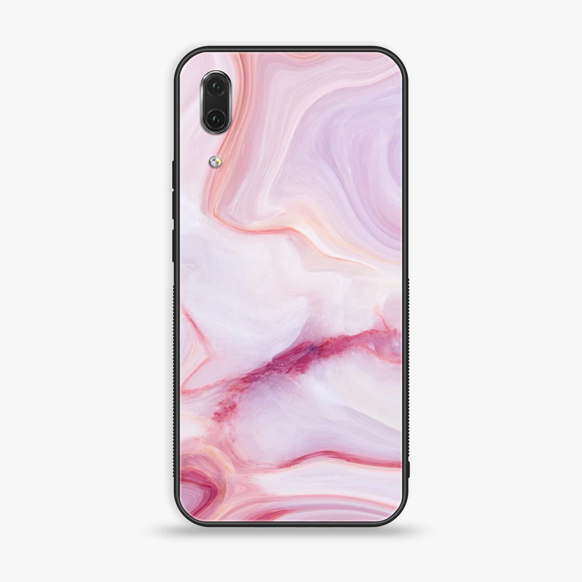 Huawei P20 - Pink Marble Series - Premium Printed Glass soft Bumper shock Proof Case