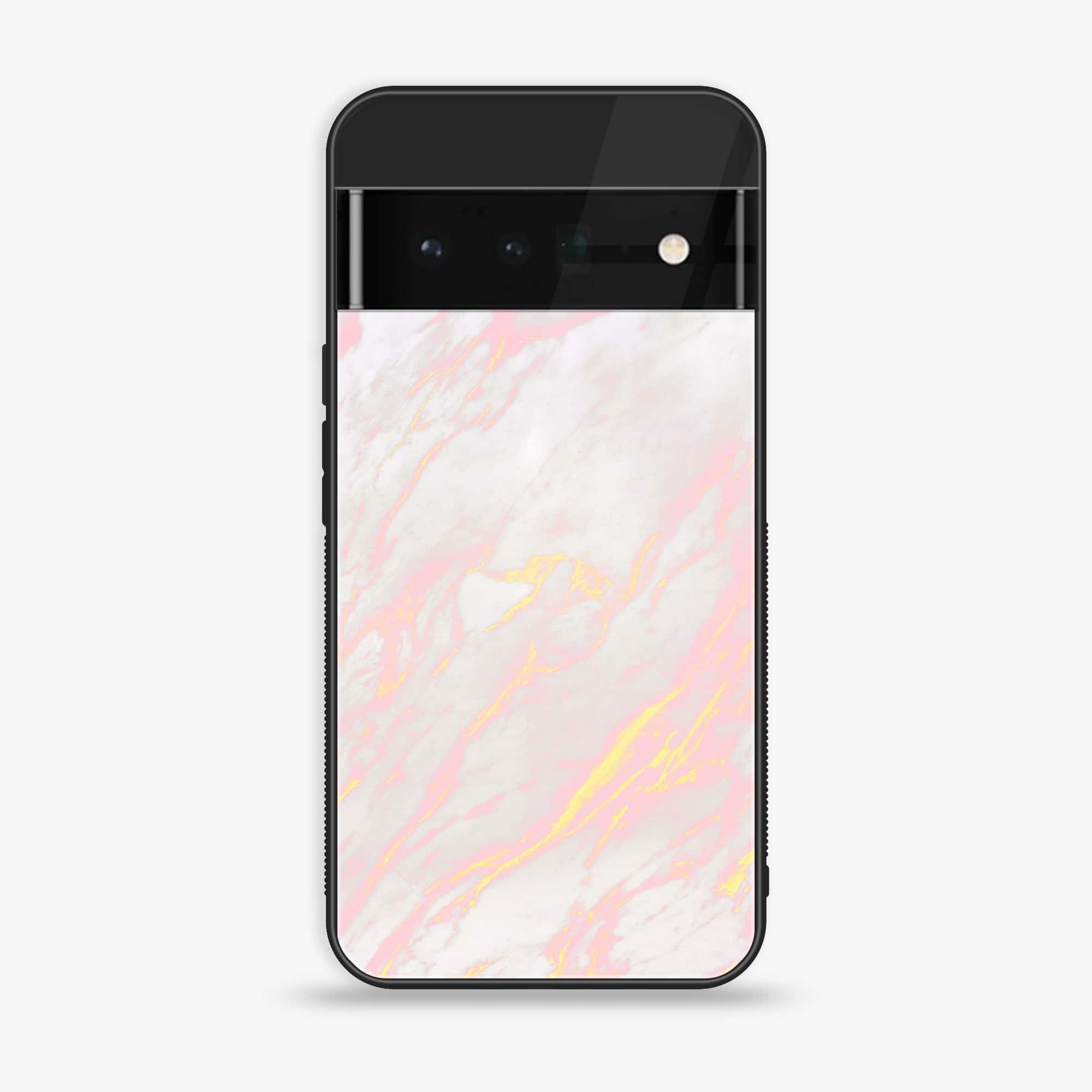 Google Pixel 6 - Pink Marble Series - Premium Printed Glass soft Bumper shock Proof Case