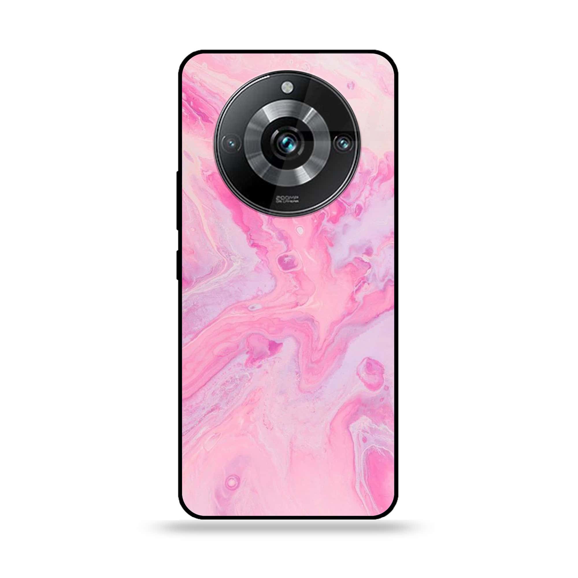 Realme 11 Pro Plus - Pink Marble Series - Premium Printed Glass soft Bumper shock Proof Case
