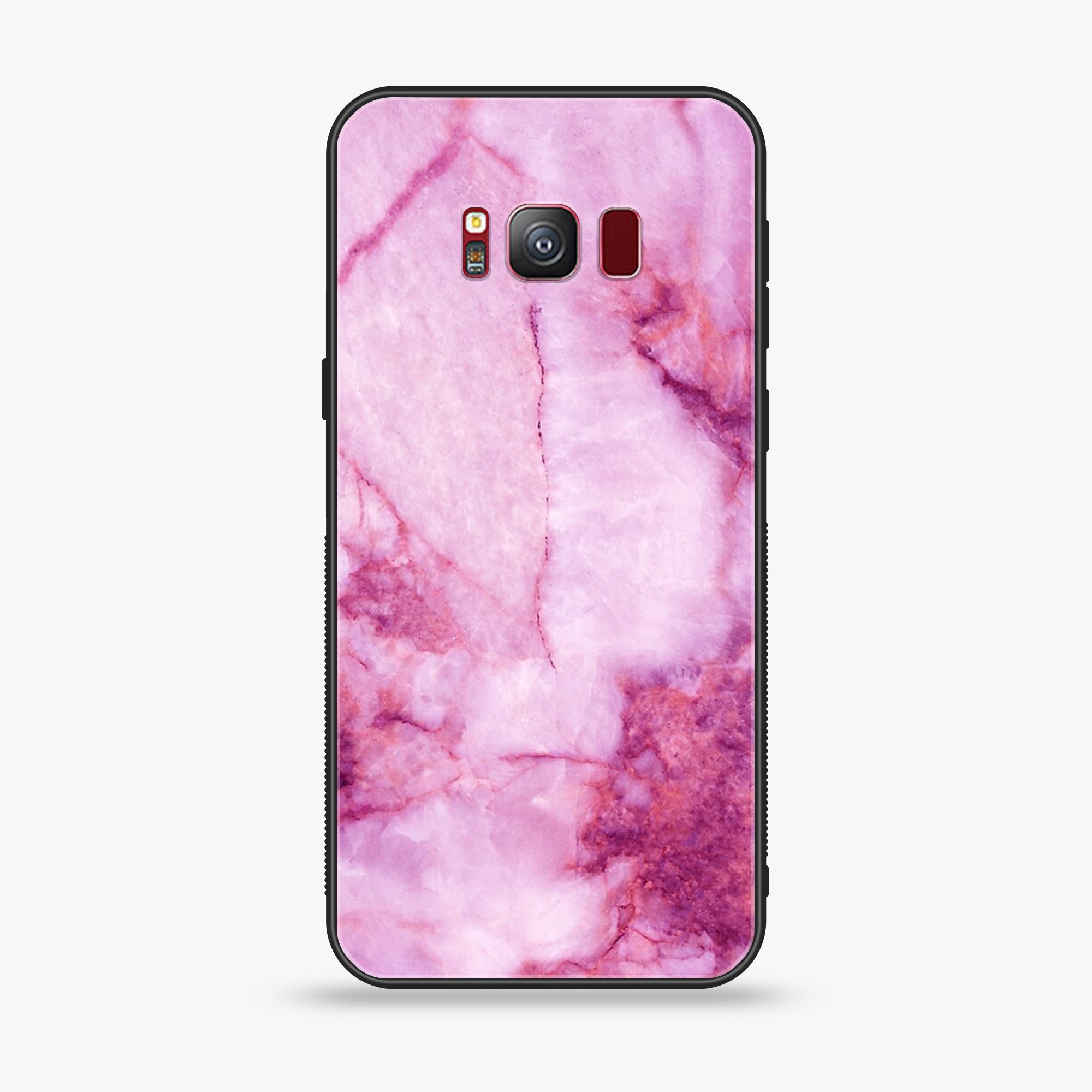 Galaxy S8 Plus - Pink Marble Series - Premium Printed Glass soft Bumper shock Proof Case