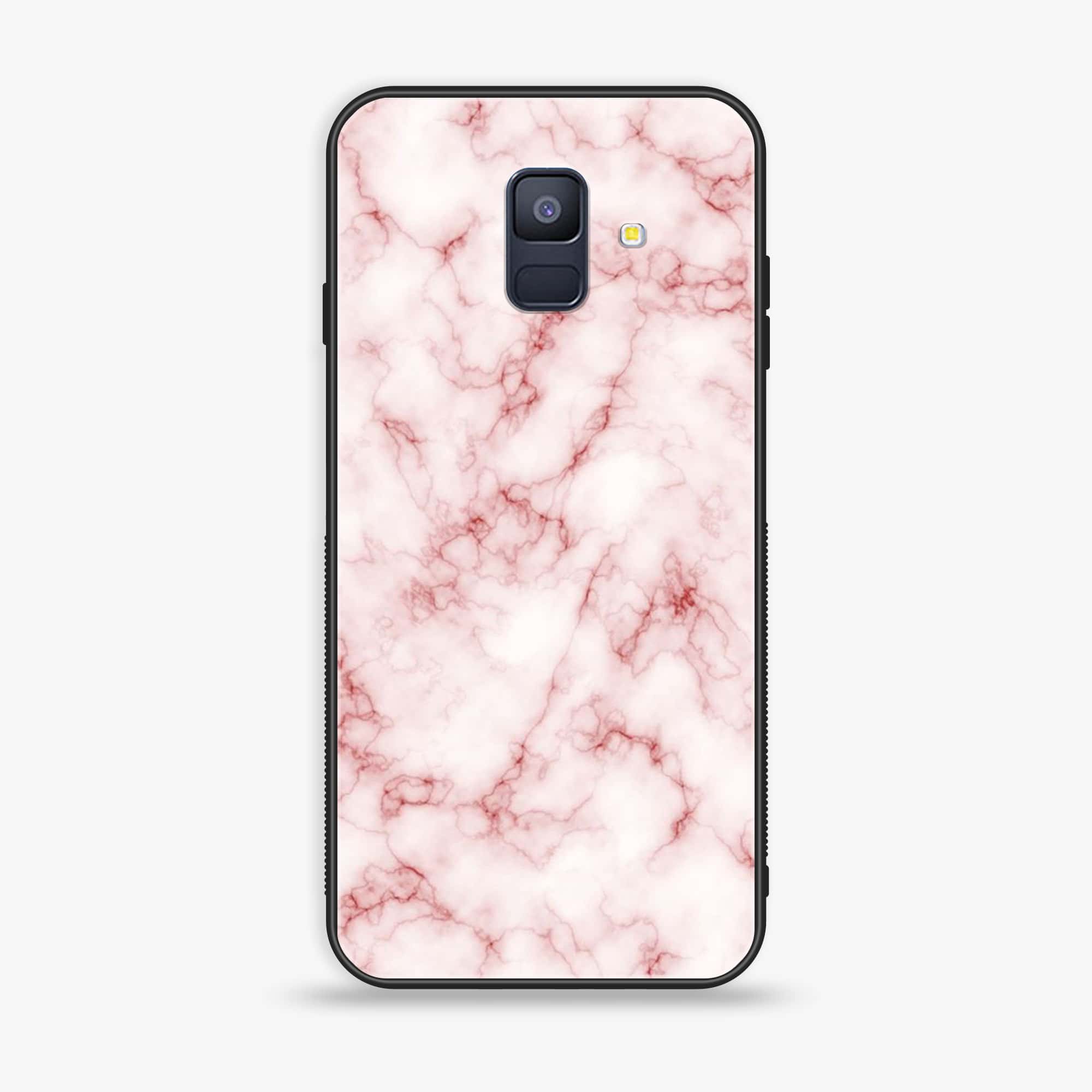 Samsung Galaxy A6 (2018) - Pink Marble Series - Premium Printed Glass soft Bumper shock Proof Case