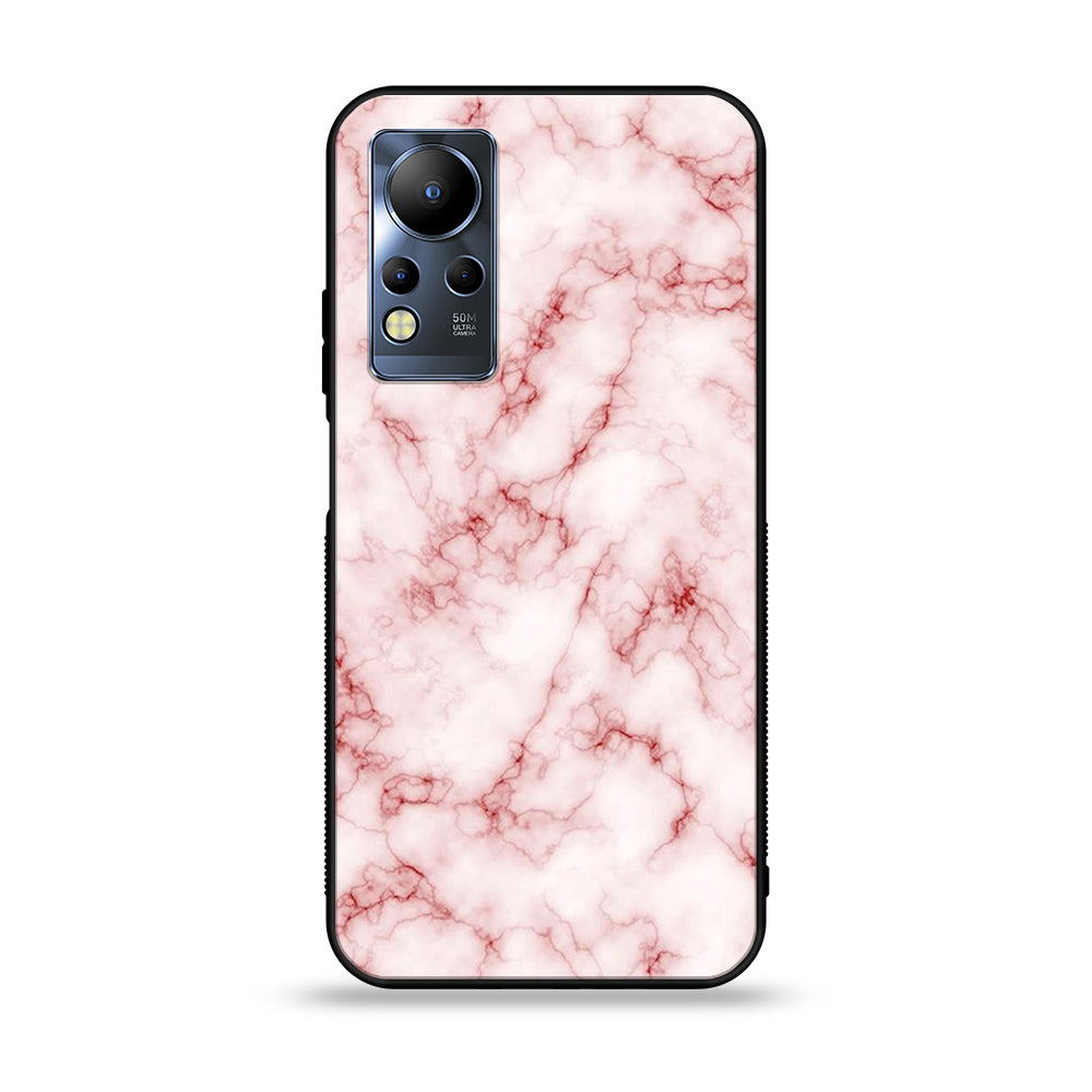 Infinix Note 12 G88 - Pink Marble Series - Premium Printed Glass soft Bumper shock Proof Case