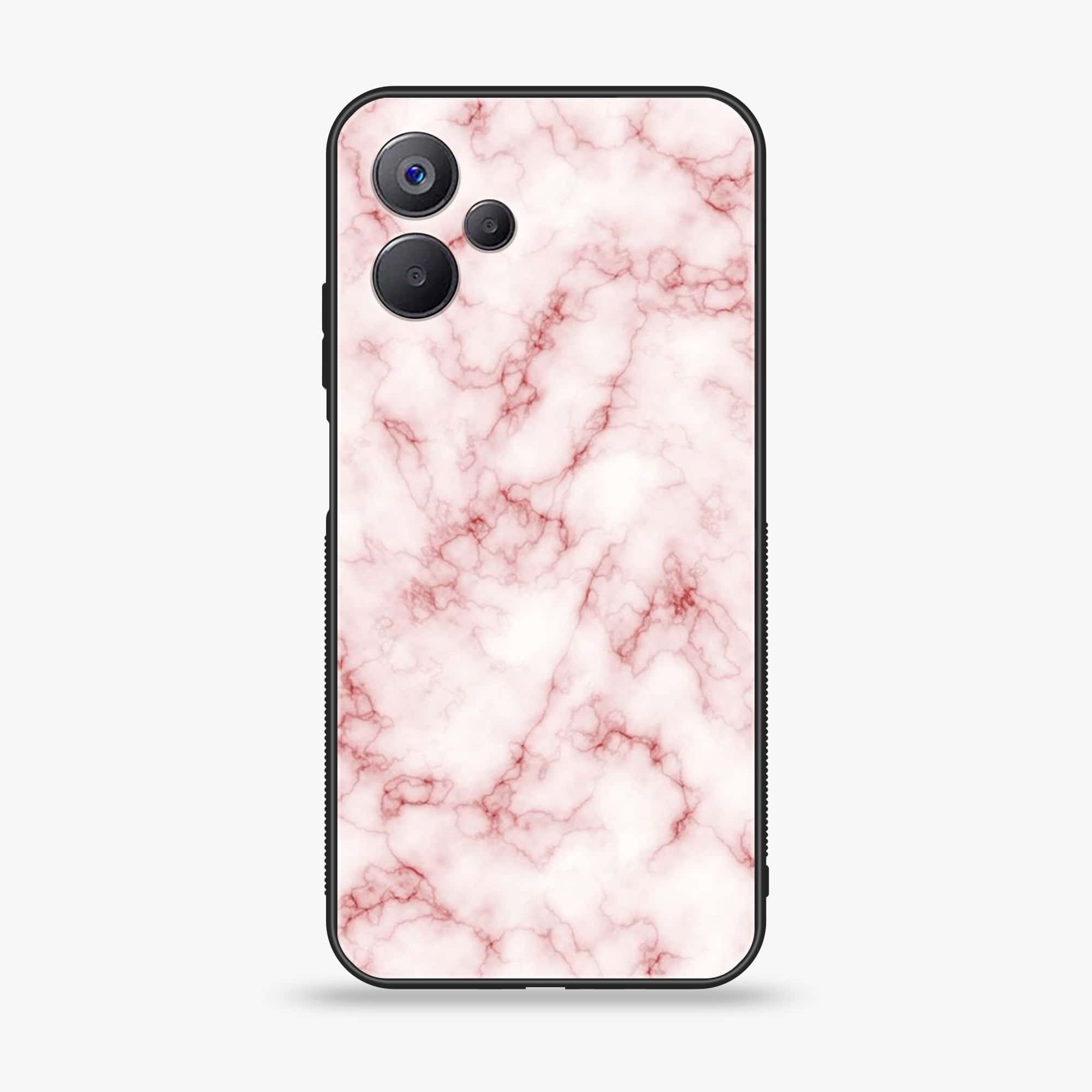 Realme 10 5G - Pink Marble Series - Premium Printed Glass soft Bumper shock Proof Case