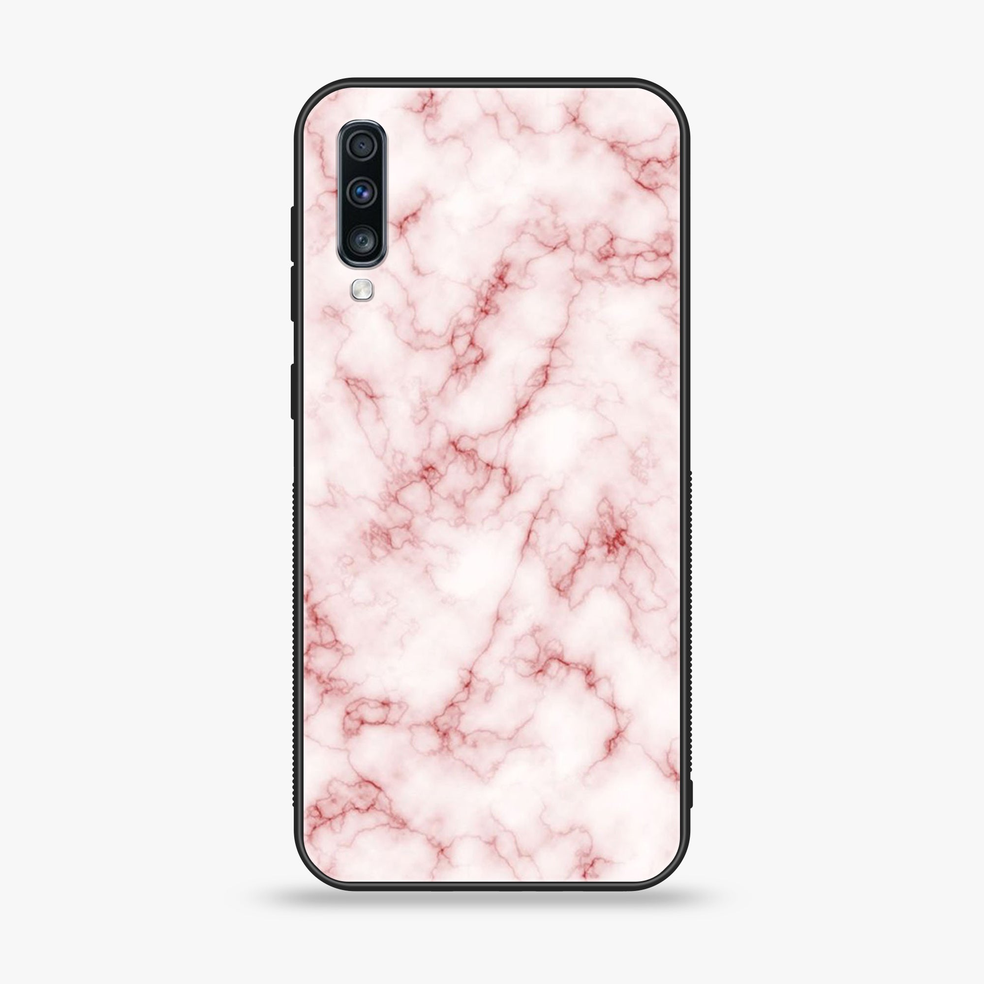 Samsung Galaxy A70 - Pink Marble Series - Premium Printed Glass soft Bumper shock Proof Case