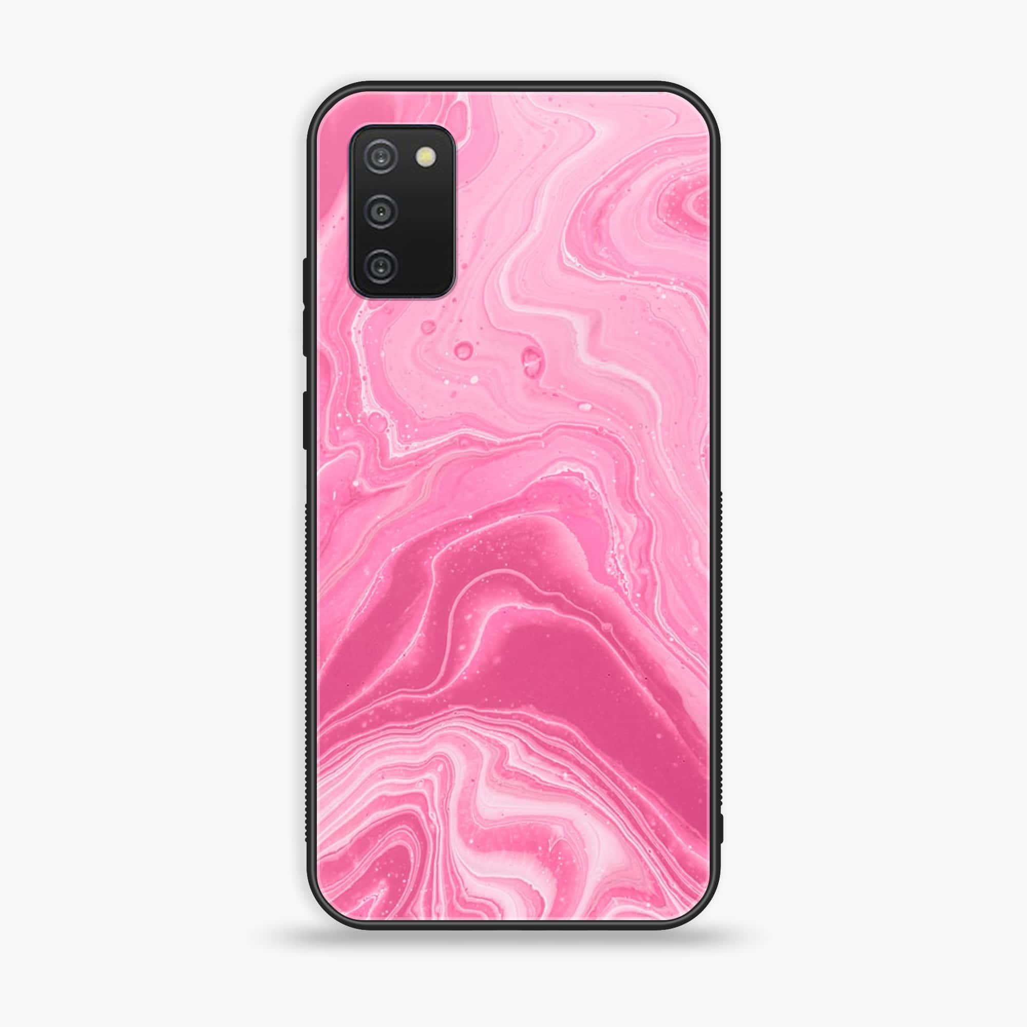 Samsung Galaxy A03s - Pink Marble Series - Premium Printed Glass soft Bumper shock Proof Case