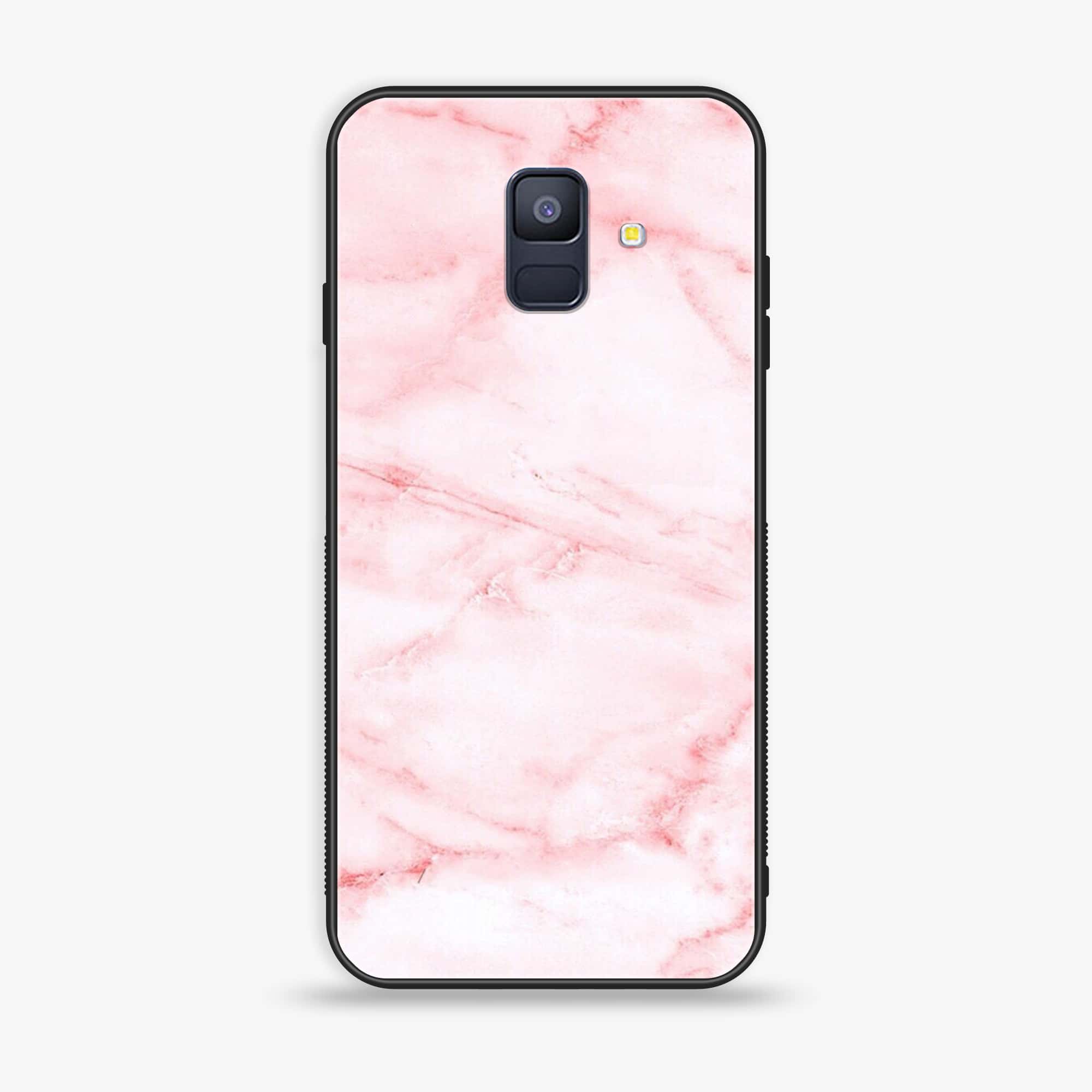 Samsung Galaxy A6 (2018) - Pink Marble Series - Premium Printed Glass soft Bumper shock Proof Case