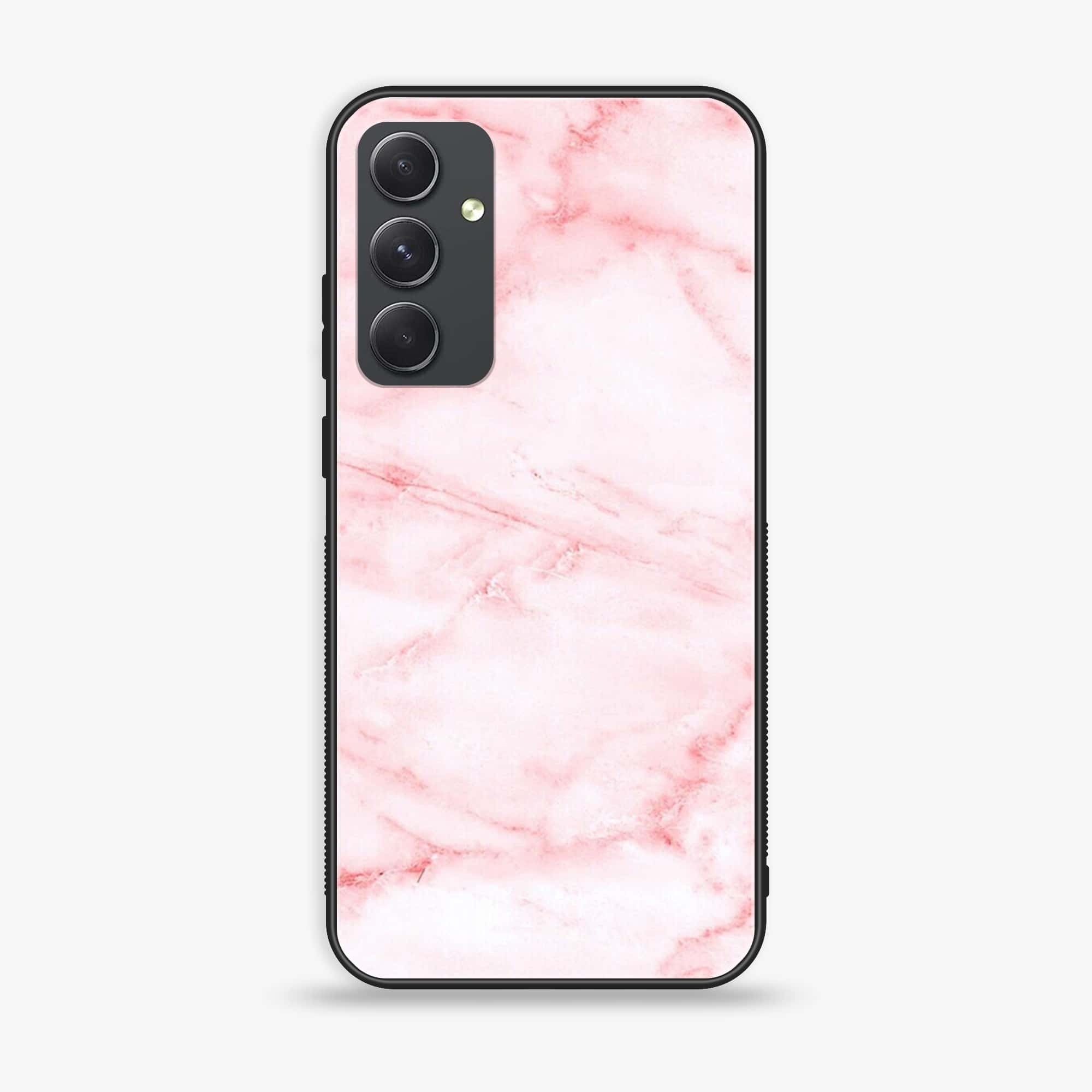 Samsung Galaxy A34 - Pink Marble Series - Premium Printed Glass soft Bumper shock Proof Case