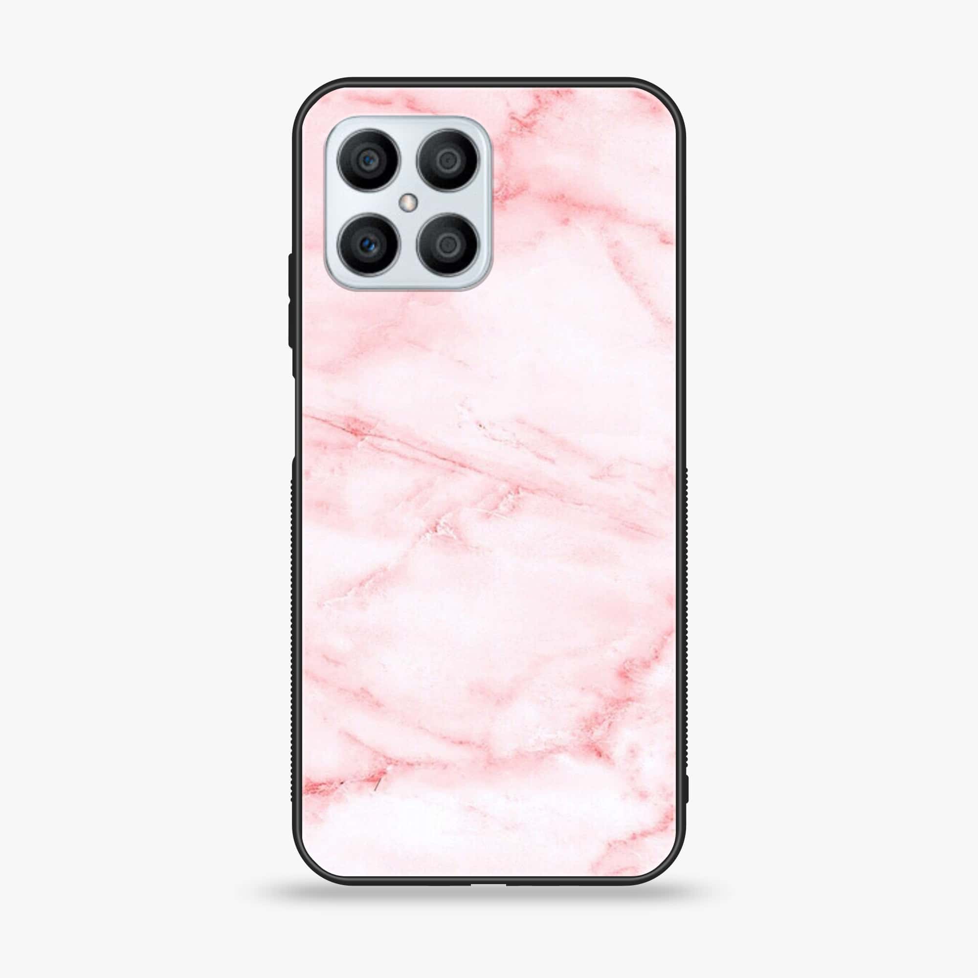 Huawei Honor X8 4G - Pink Marble Series - Premium Printed Glass soft Bumper shock Proof Case