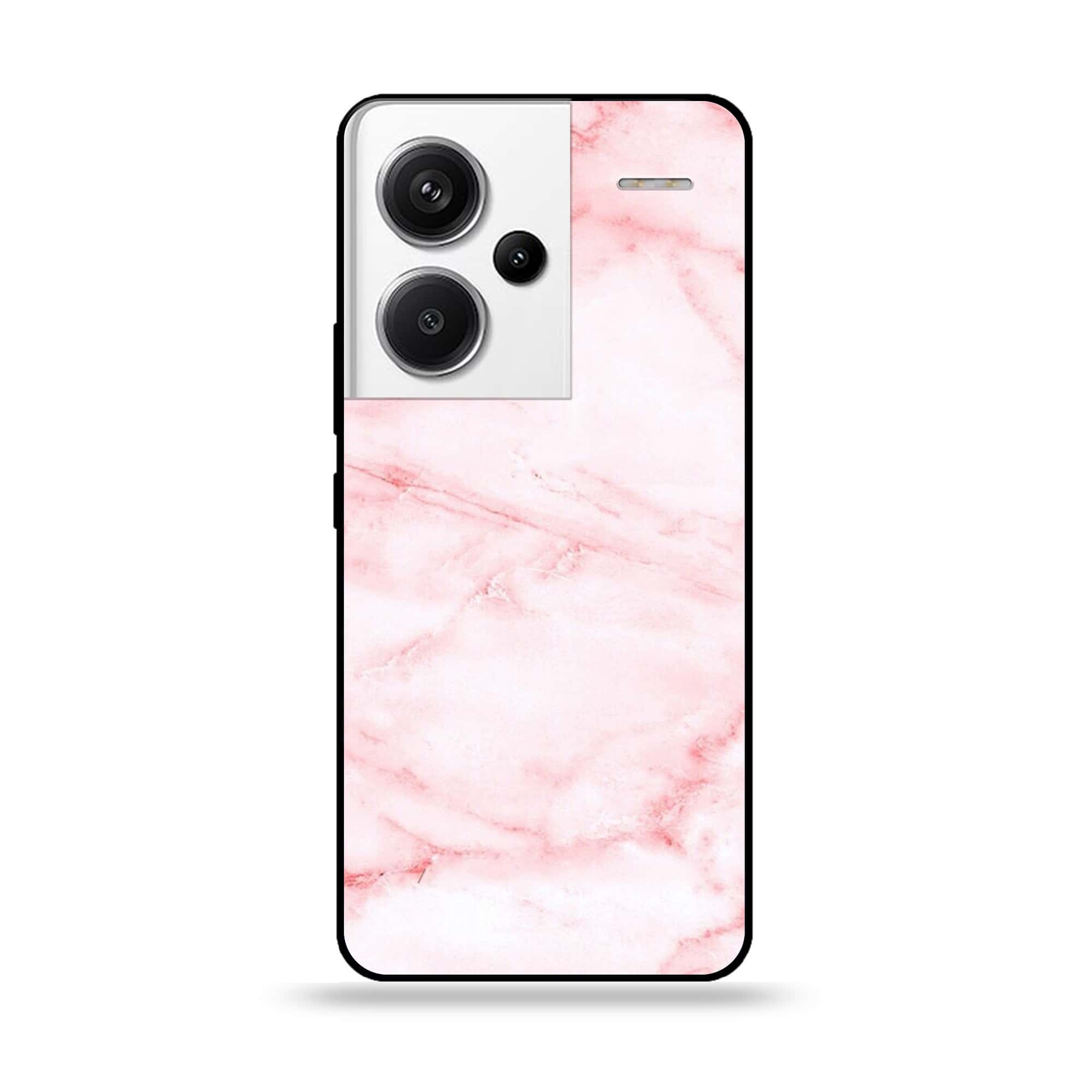 Redmi Note 13 Pro Plus 5G - Pink Marble Series - Premium Printed Glass soft Bumper shock Proof Case