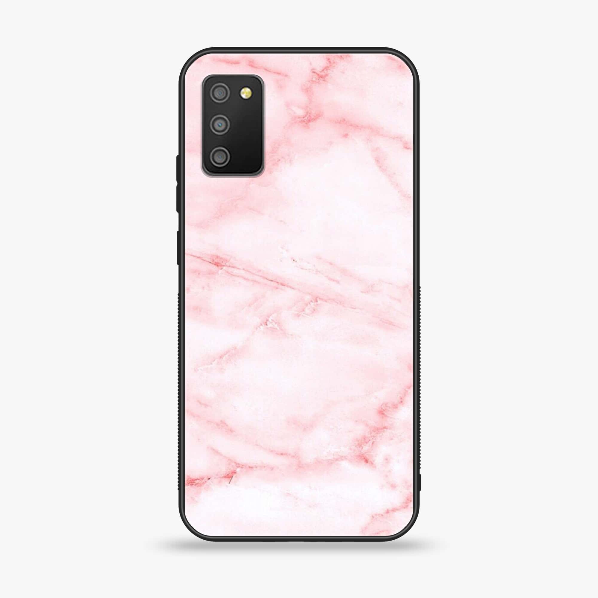 Samsung Galaxy M02s - Pink Marble Series - Premium Printed Glass soft Bumper shock Proof Case