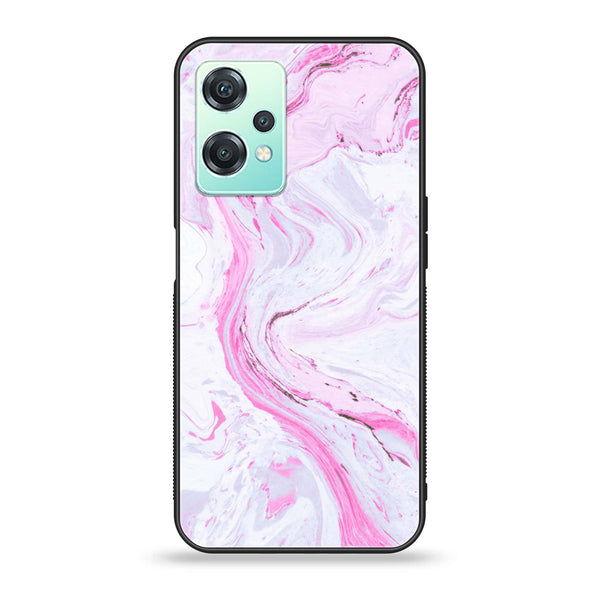 OnePlus Nord CE 2 Lite - Pink Marble Series - Premium Printed Glass soft Bumper shock Proof Case