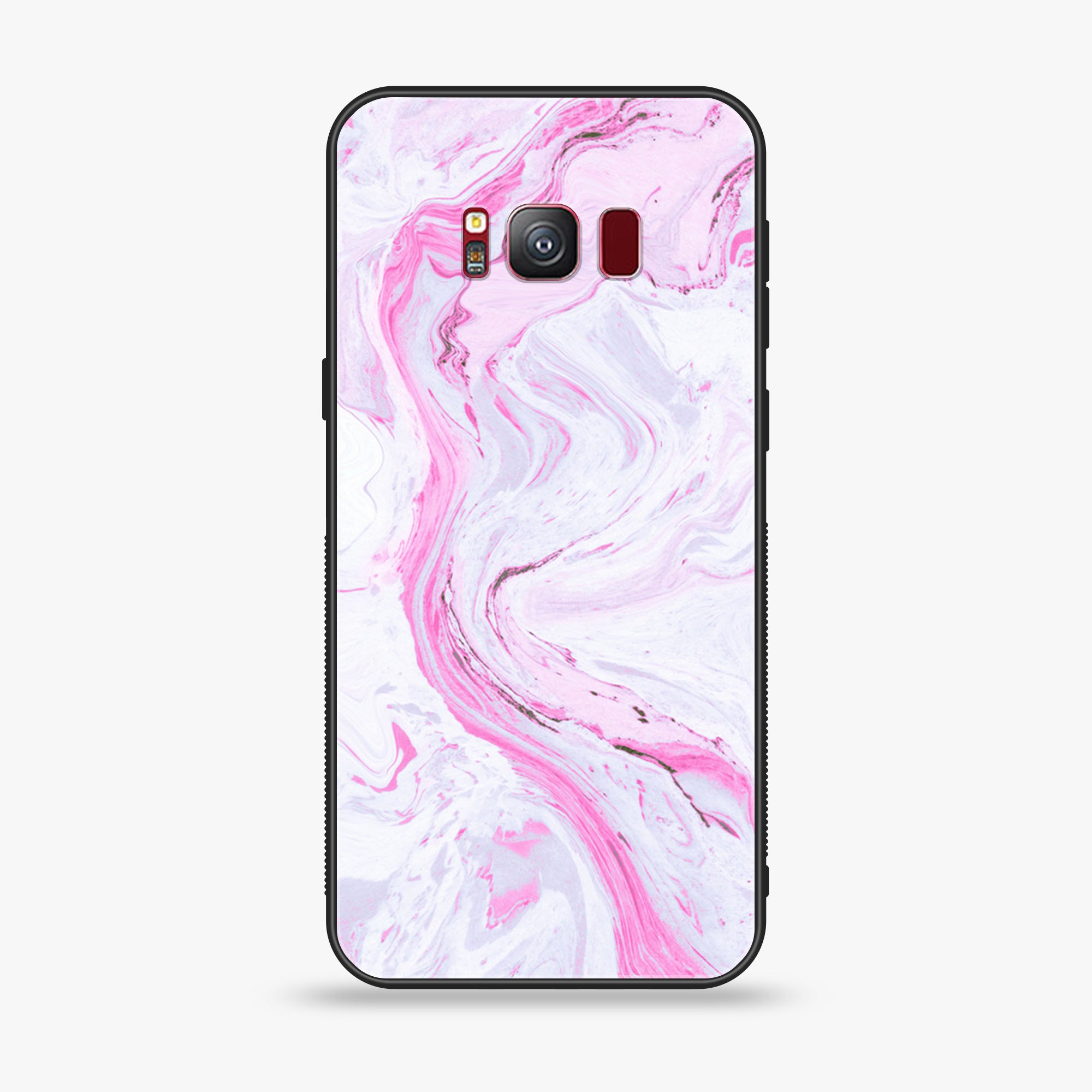 Galaxy S8 Plus - Pink Marble Series - Premium Printed Glass soft Bumper shock Proof Case