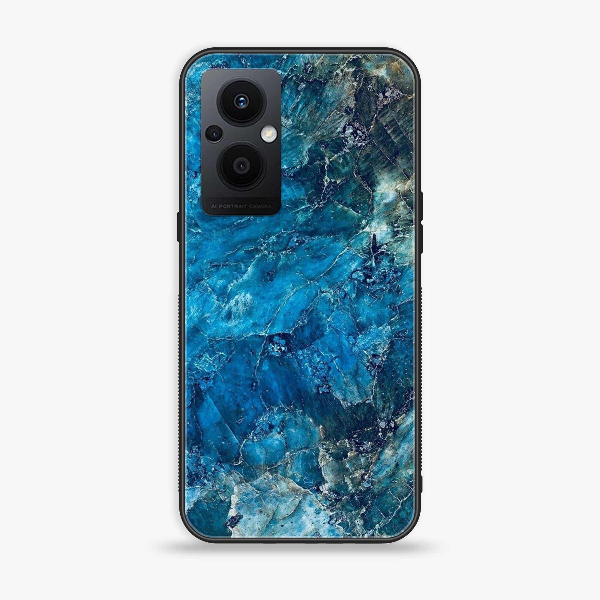 Oppo F21 Pro 5G - Blue Marble Series - Premium Printed Glass soft Bumper shock Proof Case