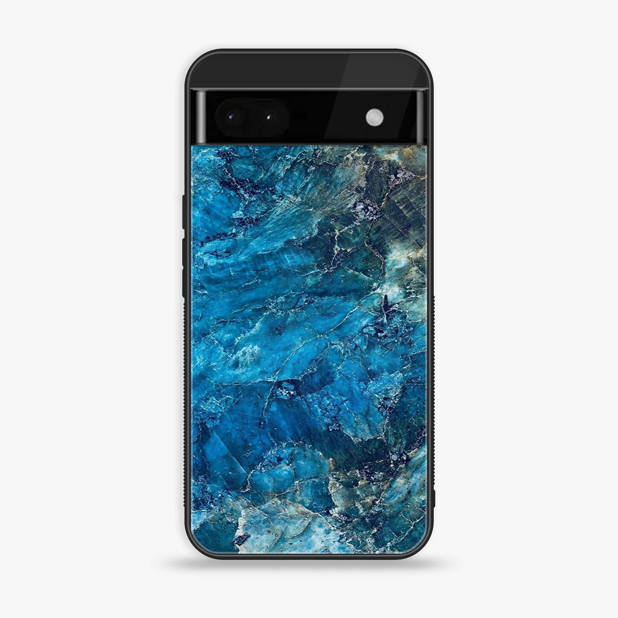 Google Pixel 6A - Blue Marble Series - Premium Printed Glass soft Bumper shock Proof Case