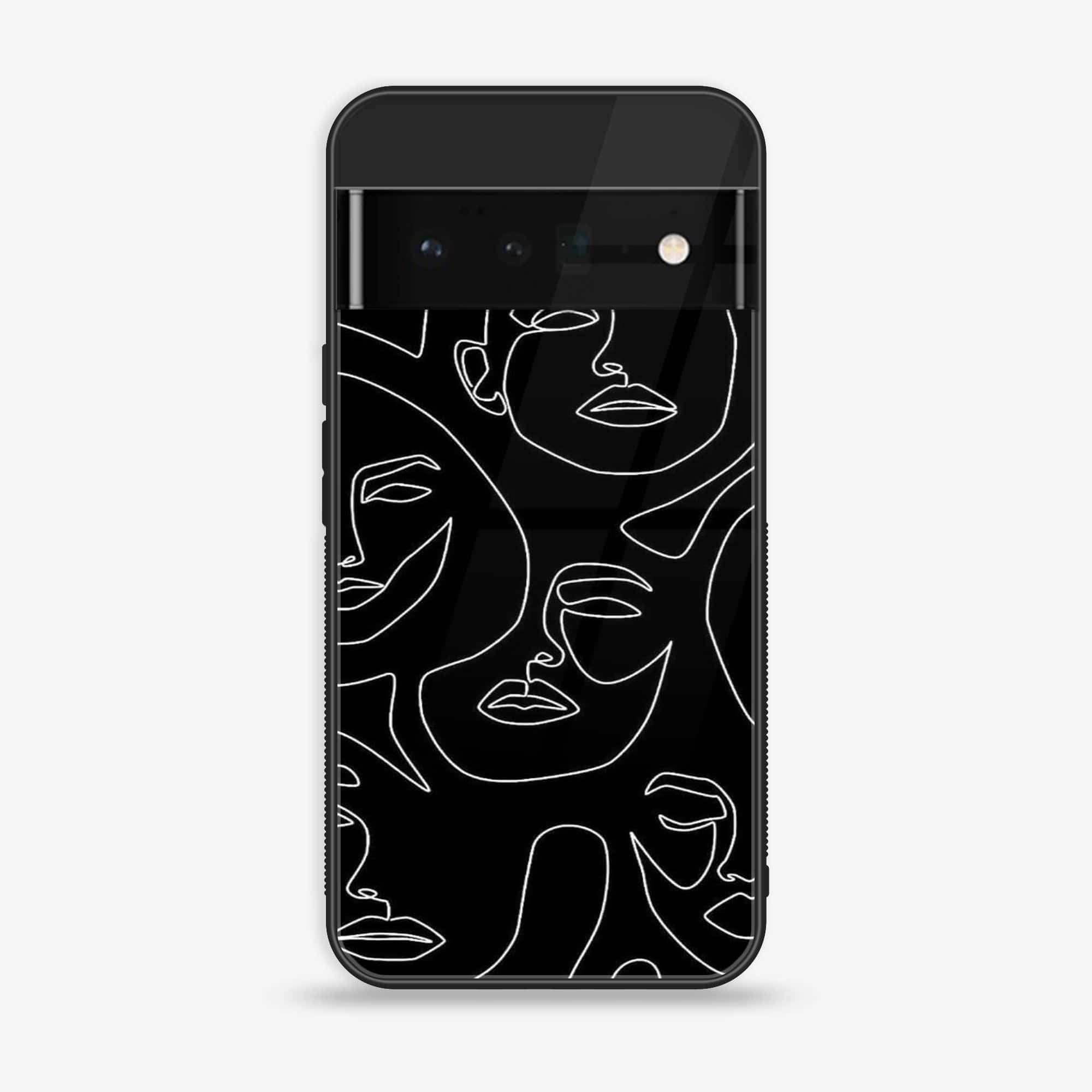 Google Pixel 6 - Girls Line Art Series - Premium Printed Glass soft Bumper shock Proof Case