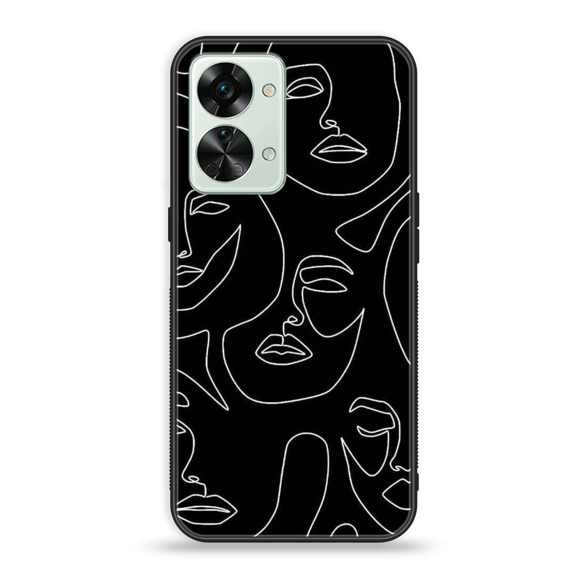 OnePlus Nord 2T 5G Girls Line Art Series Premium Printed Glass soft Bumper shock Proof Case